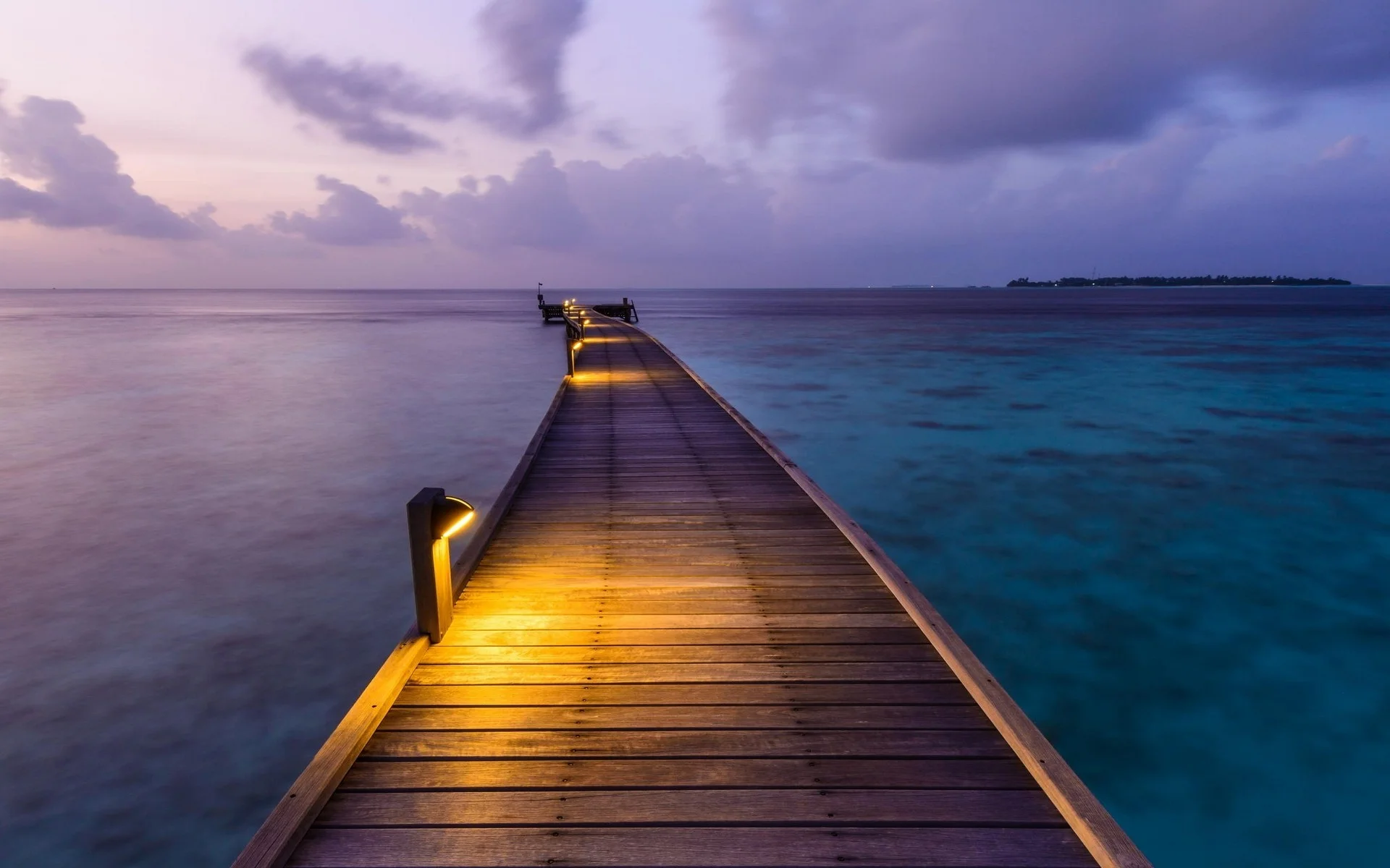 nature, Landscape, Clouds, Dock, Sea, Lights, Island, Sunset, Maldives,  Walkway, Calm, Tropical, Pier Wallpapers HD / Desktop and Mobile Backgrounds