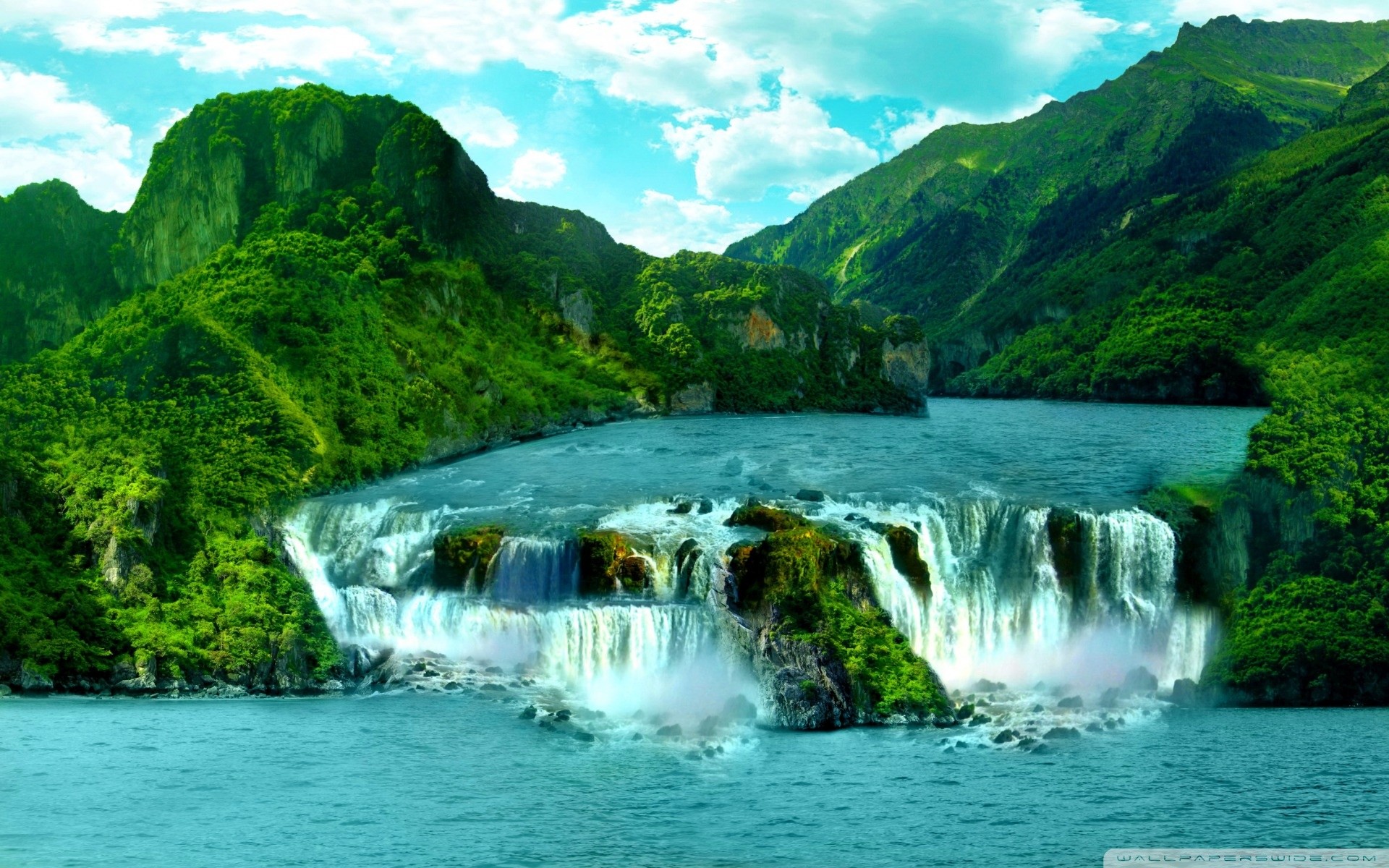 Tropical Waterfall HD Wide Wallpaper for Widescreen