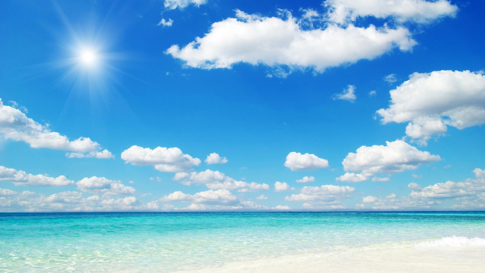 Beautiful Sky Blue In The Beach Wallpaper Back Wallpaper