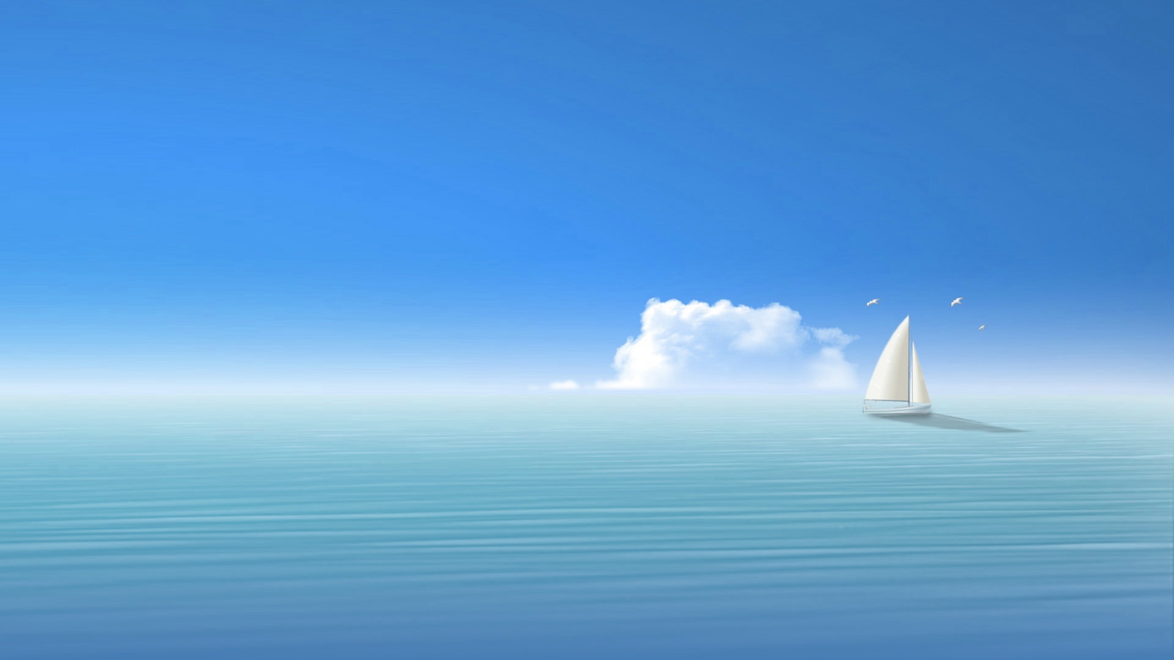 Wallpaper blue, sea, ship, sky
