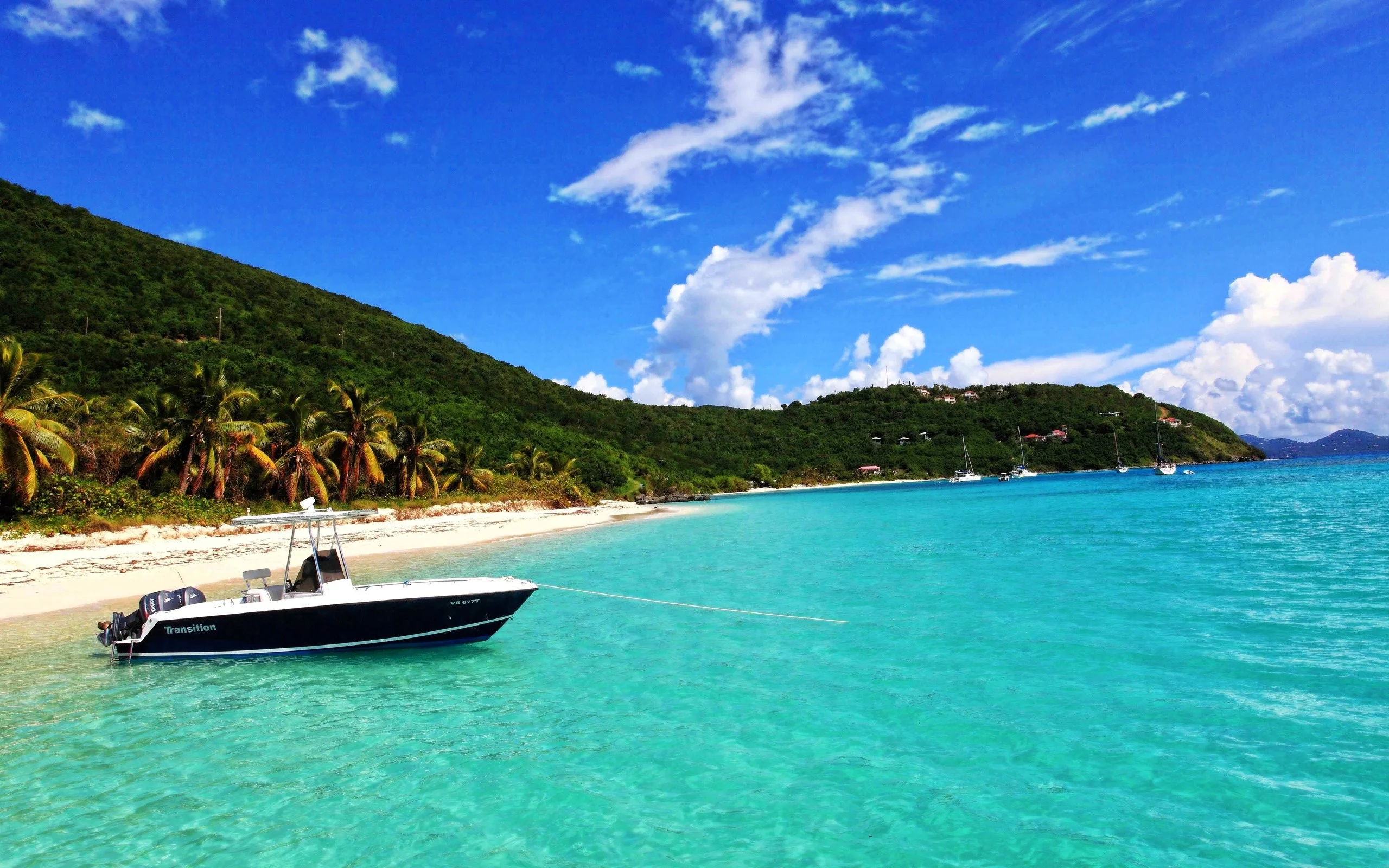 Boat on the Caribbean Island