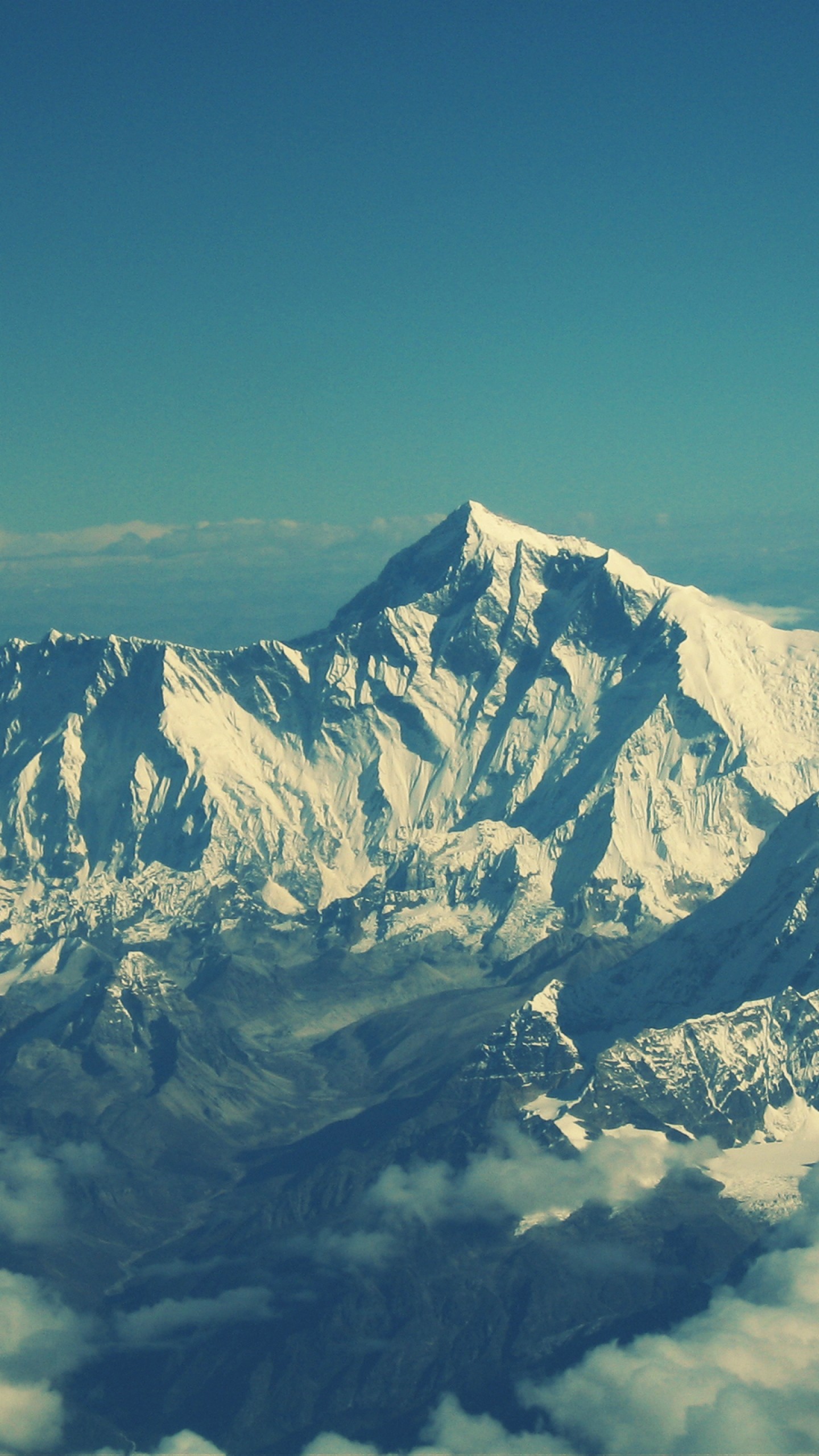 Preview wallpaper everest, mountain, sky, tops 1440×2560