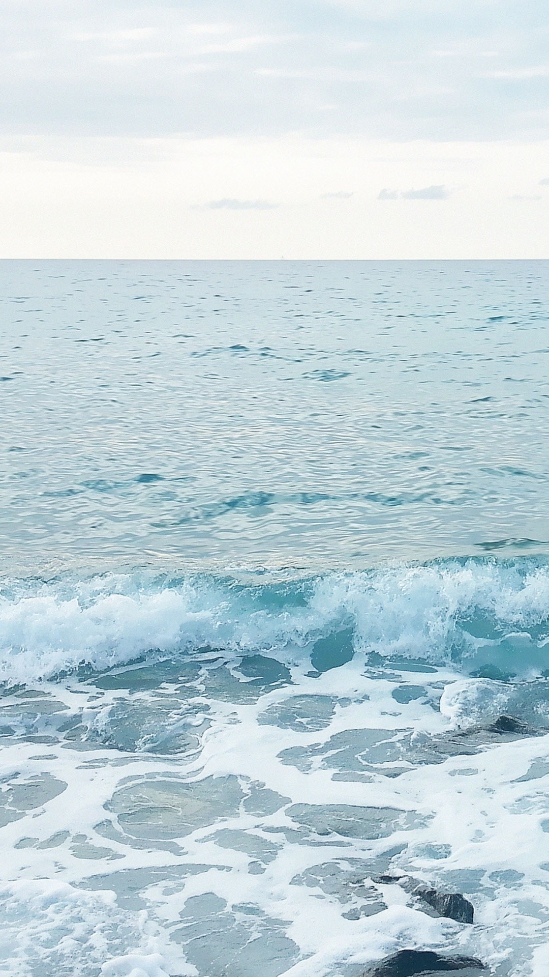 Download Blue Ocean Waves Sea Foam iPhone 6 HD Wallpaper
