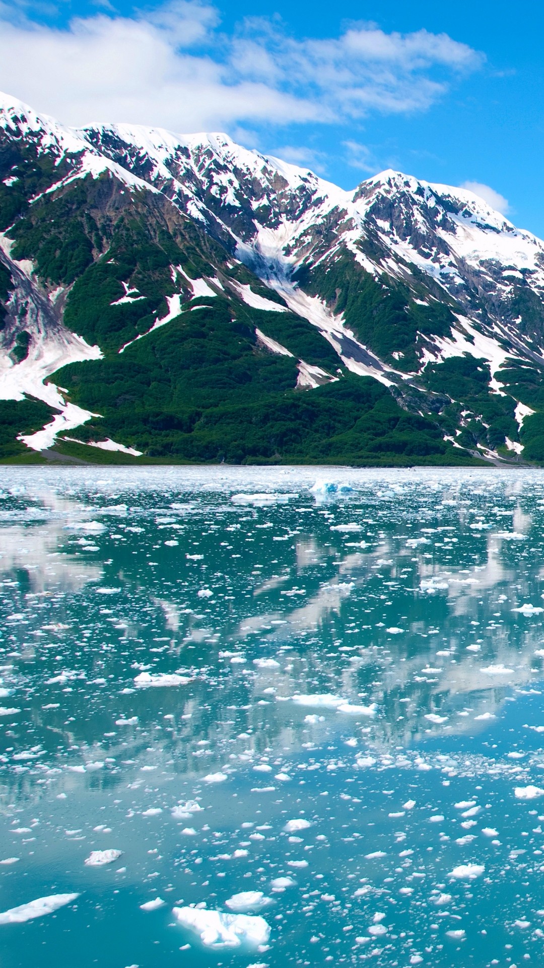 Preview wallpaper alaska, glacier, mountains, sky 1080×1920