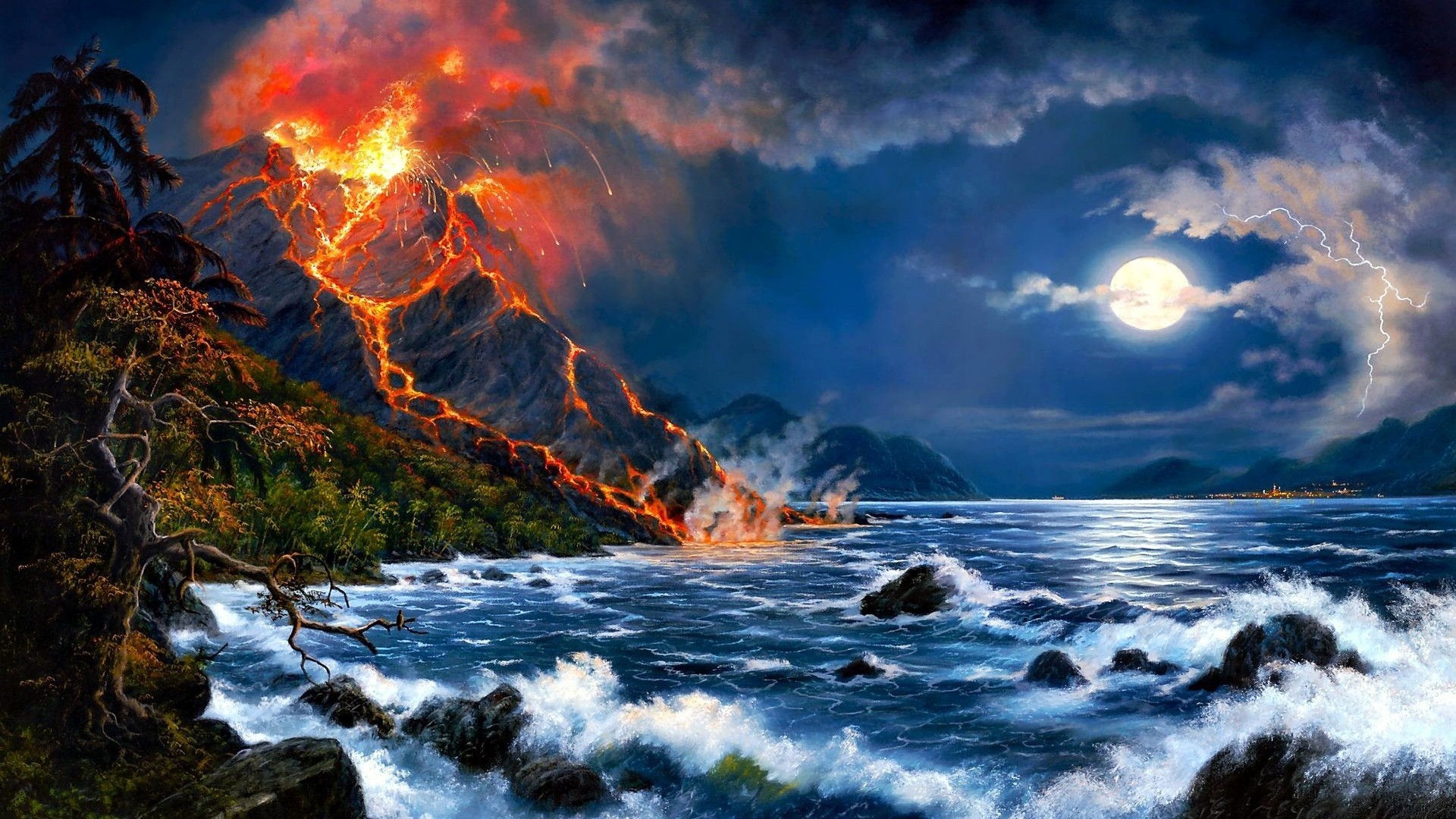 Fantasy Volcano Wallpaper