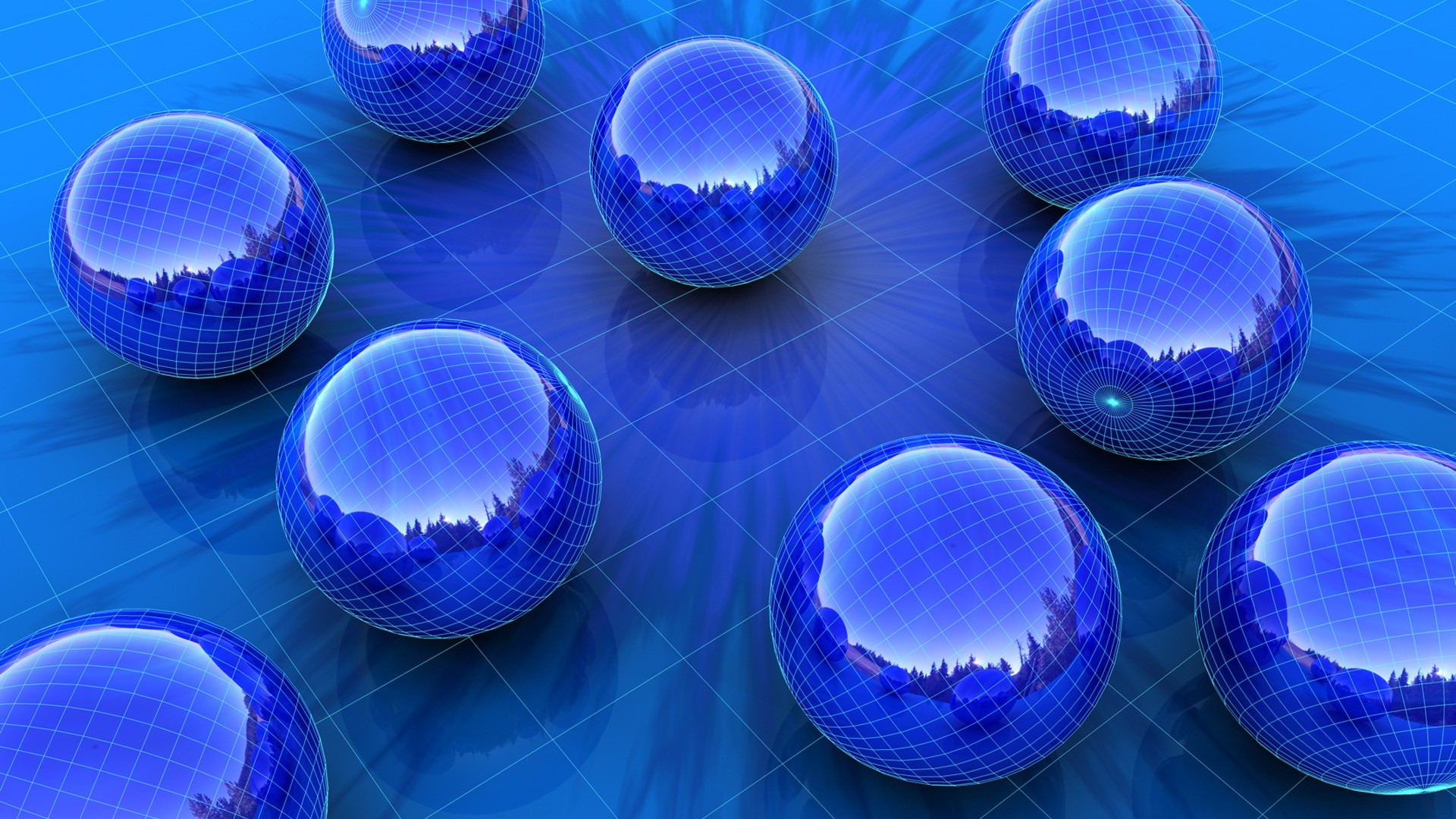 Blue Spheres Wallpaper 3D Models 3D