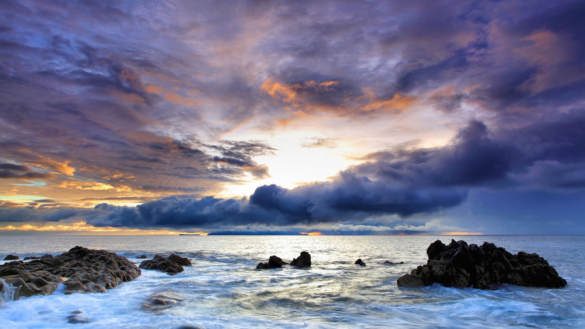 Oceans – Sunset Purple Blue Skies Waves Beautiful Coast Ocean Rocks Scenery  Beach Sunrise Nature Wallpapers