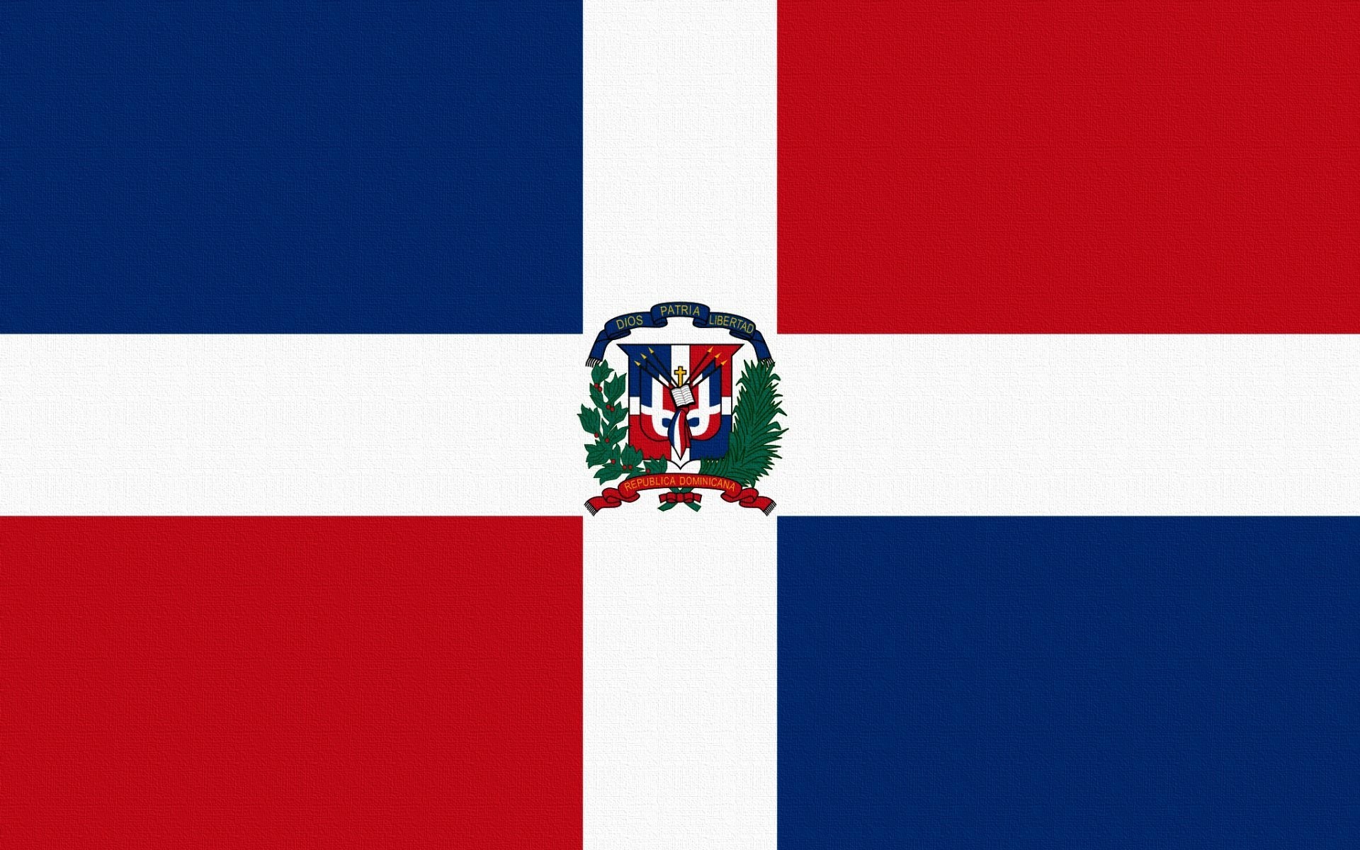 Flag dominican republic dominican republic cross square red blue