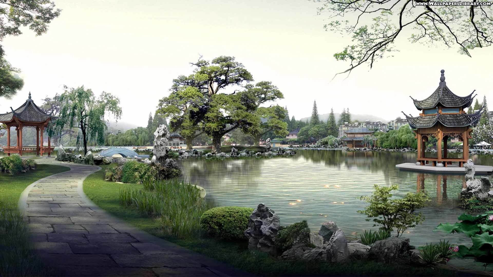 High Definition Japanese Village Wallpaper