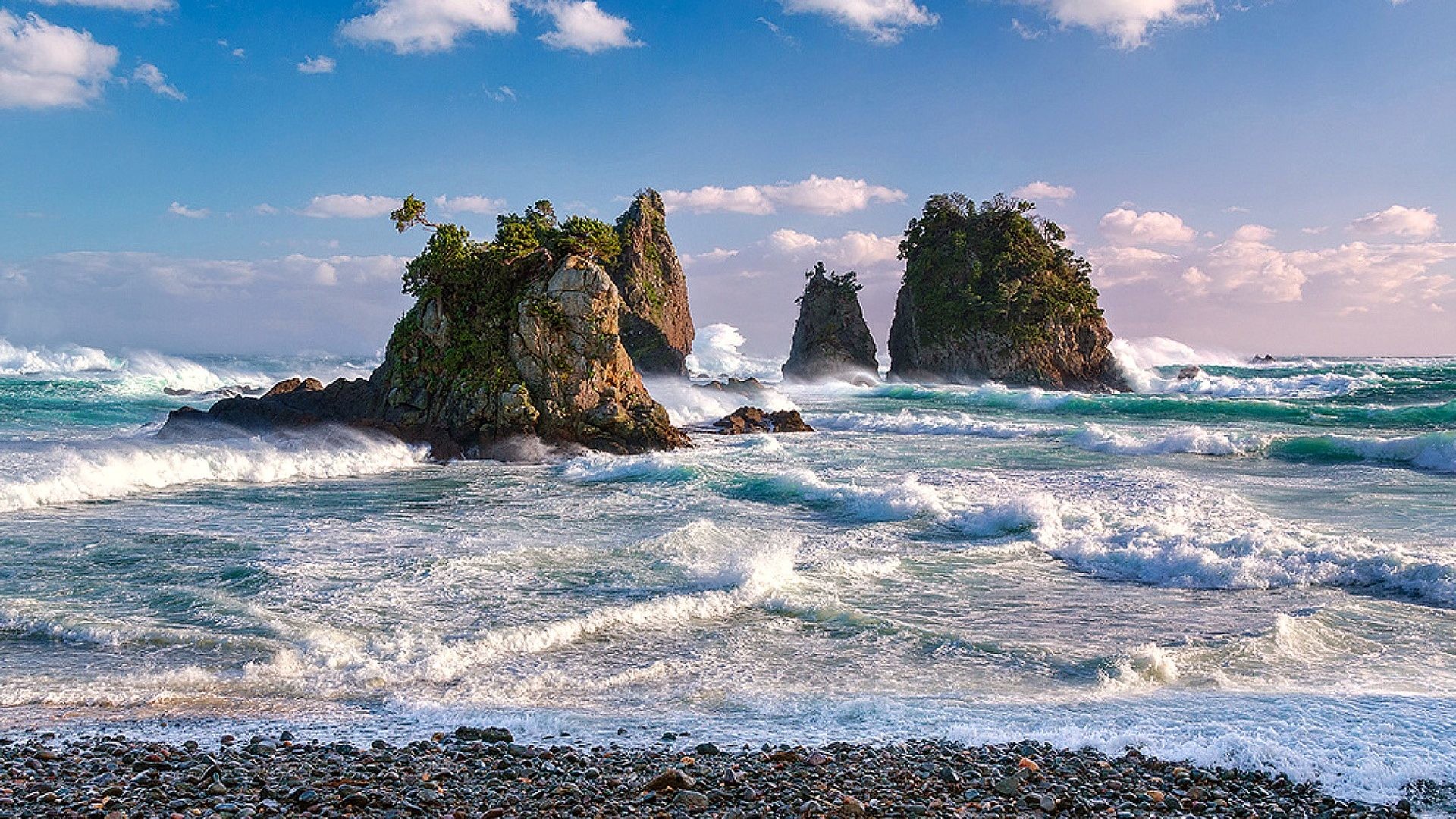 Ocean Tag – Hitting Ocean Waves Islands Beach Hd Amazing Desktop Wallpaper for HD 16