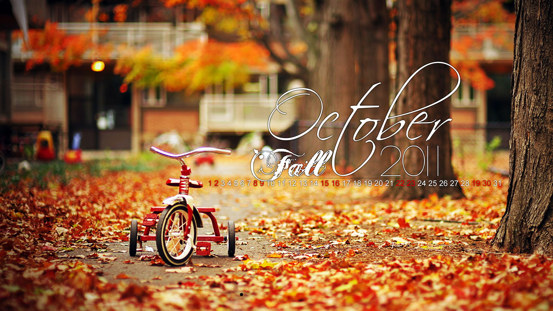 Fall October Calendar HD Wallpaper Resolution 1920 x 1200 1920 x 1080