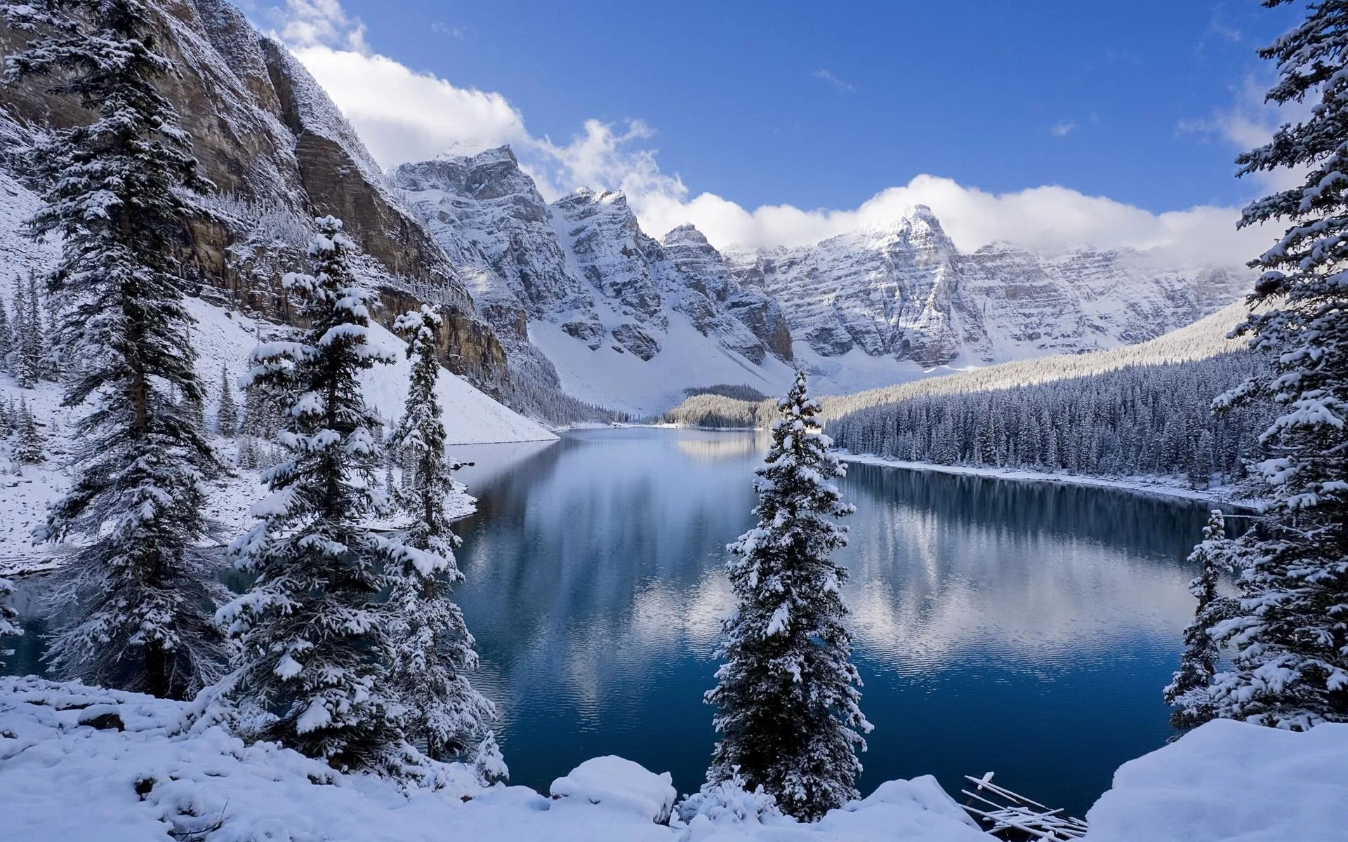 Winter Mountain Lake Scenes for Desktop Wallpapers HD