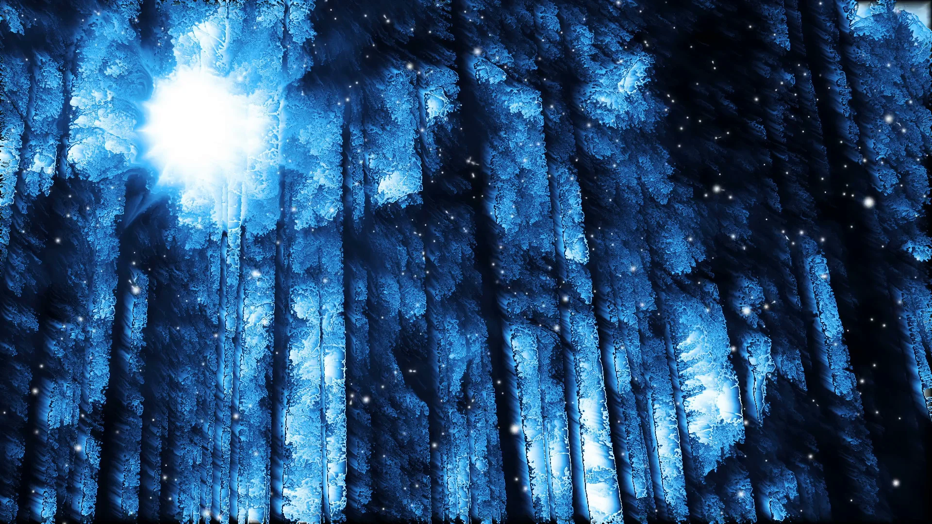 Subscription Library Abstract winter forest background and falling snow loop