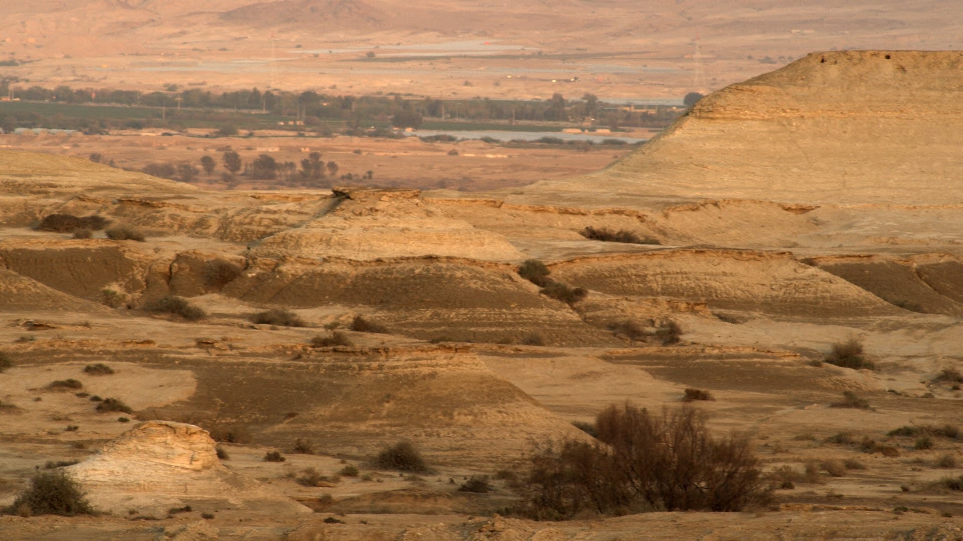 Royalty Free Stock Video Footage of a desert landscape at dusk shot in Israel at 4k with Red