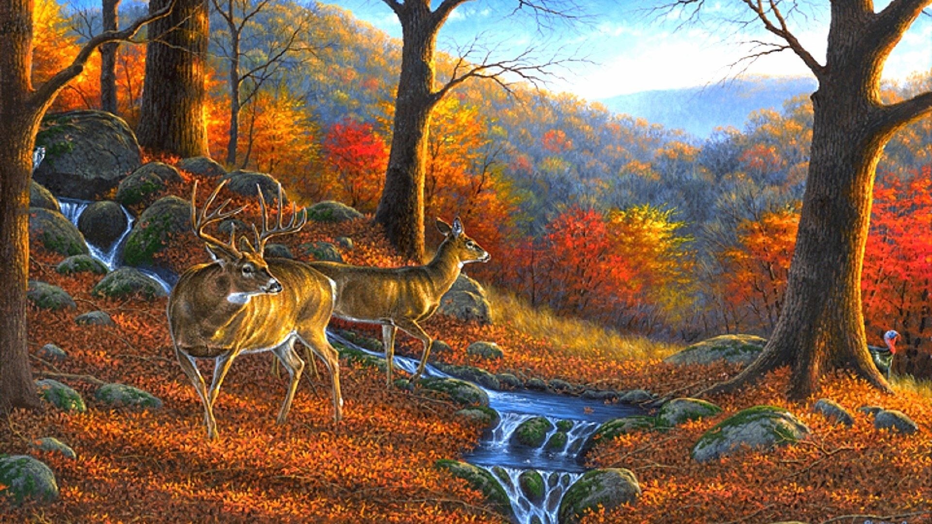 Ridge Tag – Autumn Season Lovely Seasons Creative Wildlife Animals Hunter Trees Leaves Paintings Four Ridge