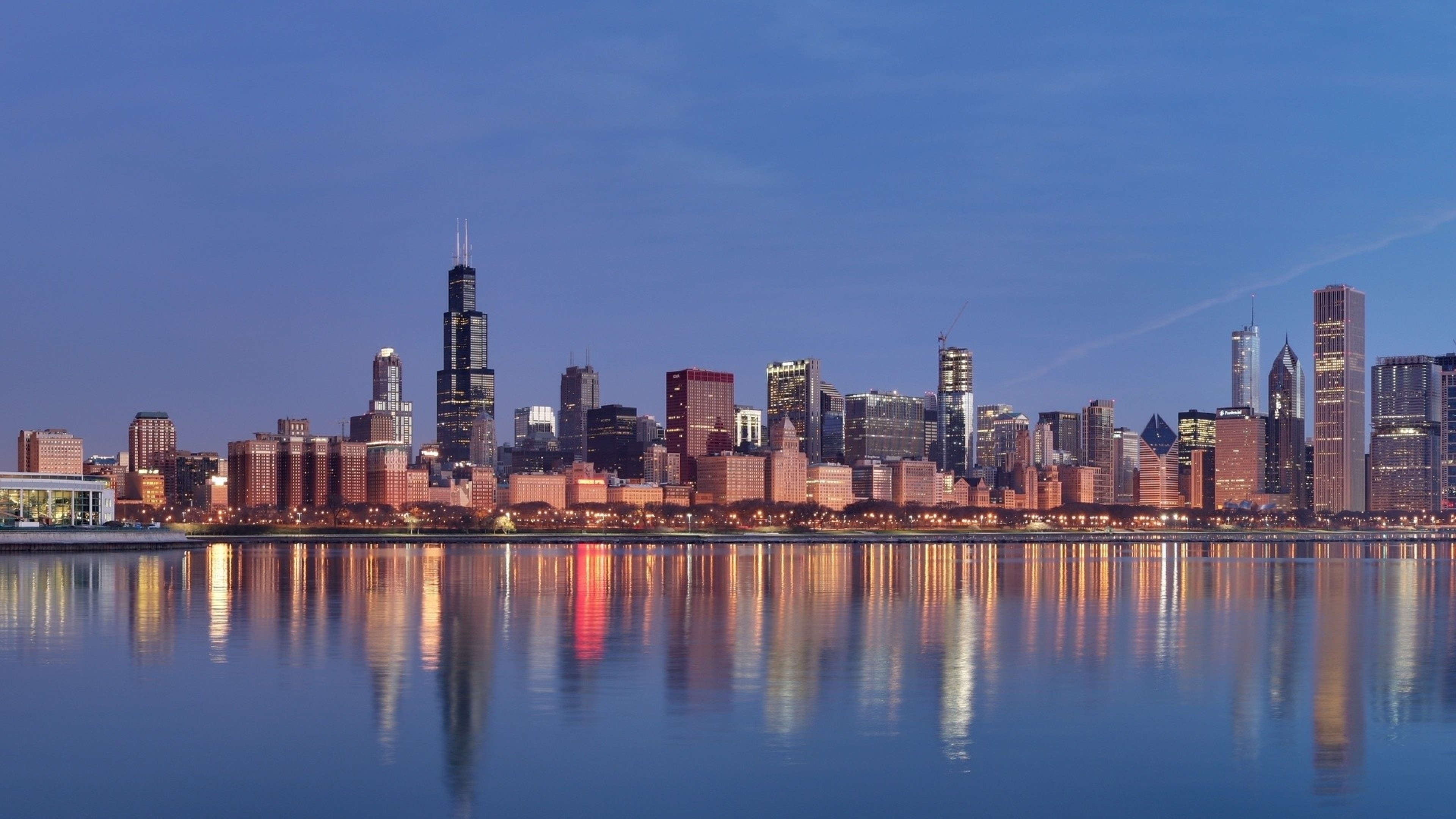 Wallpaper chicago, panorama, beach, building