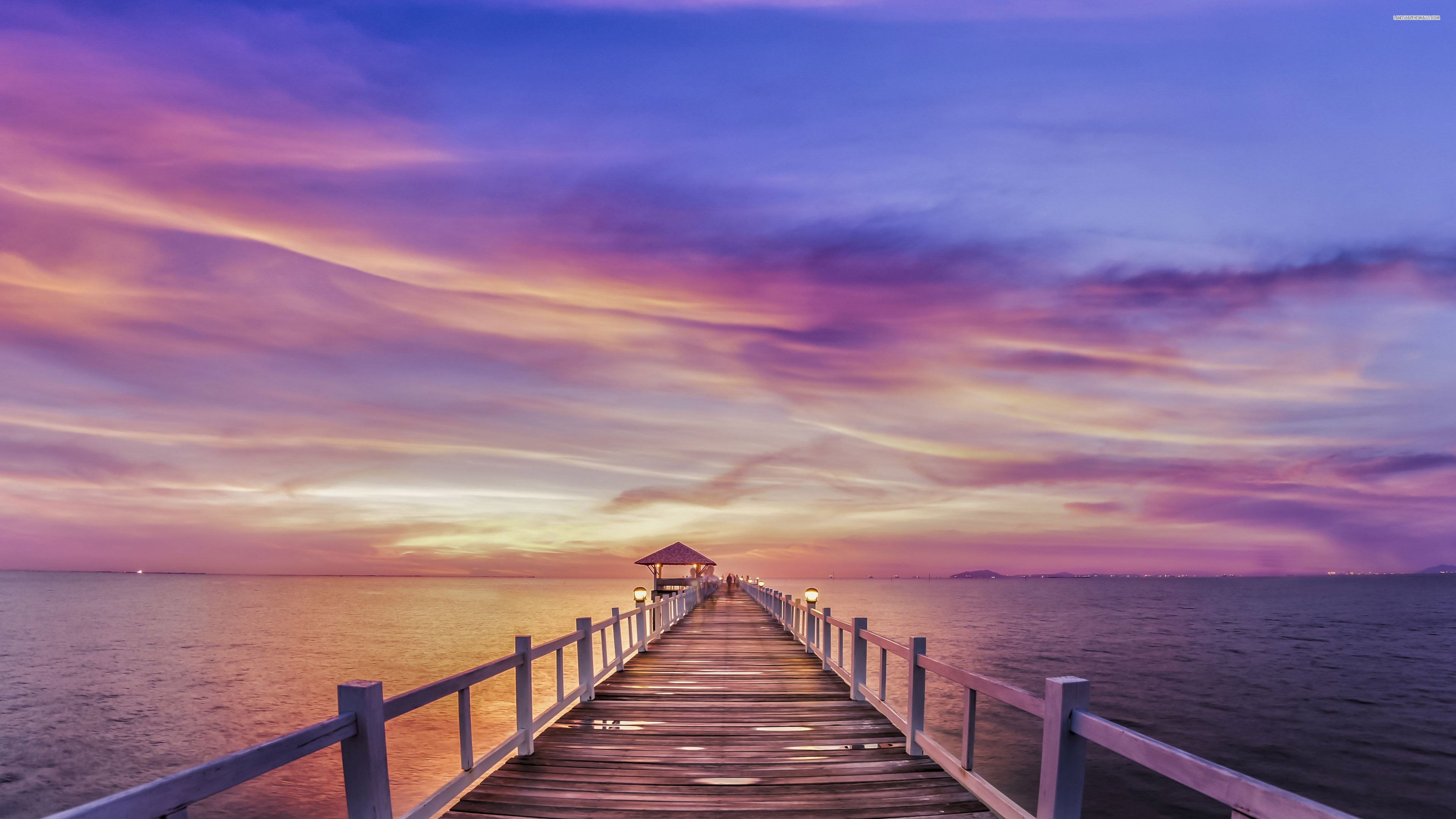 pier-sunrise-sky-cloud-sea.jpg (3840Ã2160) | Nature | Pinterest | Wallpaper