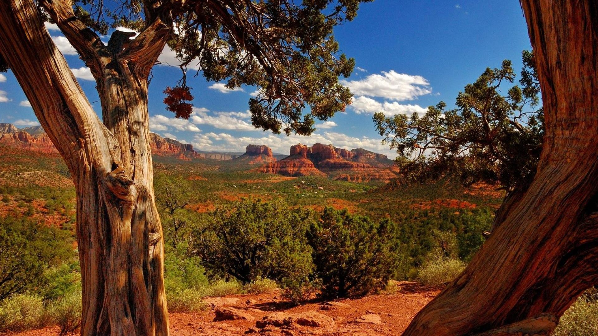View Of Desert Canyons In Sedona Arizona HD Desktop Background