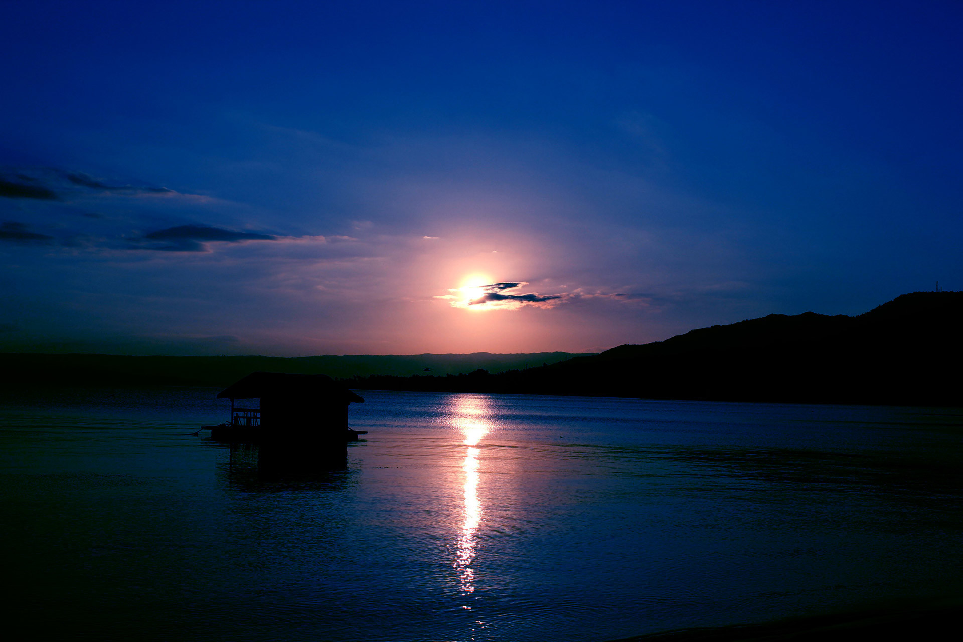 Blue Sunset Background