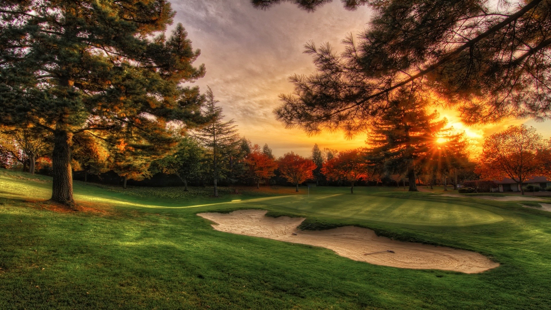 Scenic wallpaper hdr high resolution Download Golf Sunset Hdr 248786 background