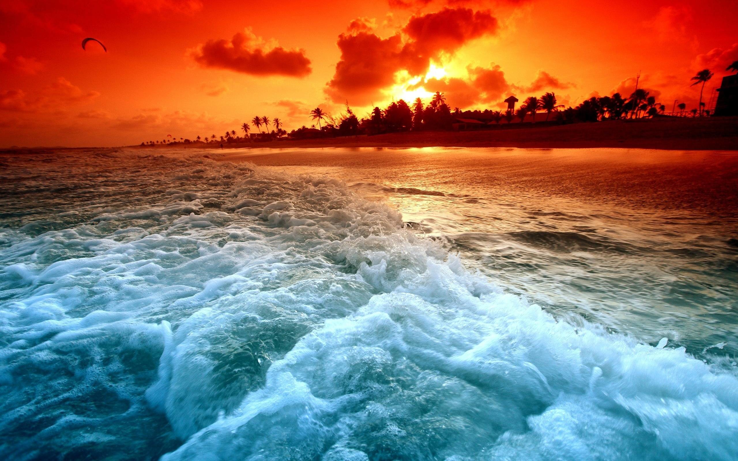 Sunset Ocean Beach Wallpaper
