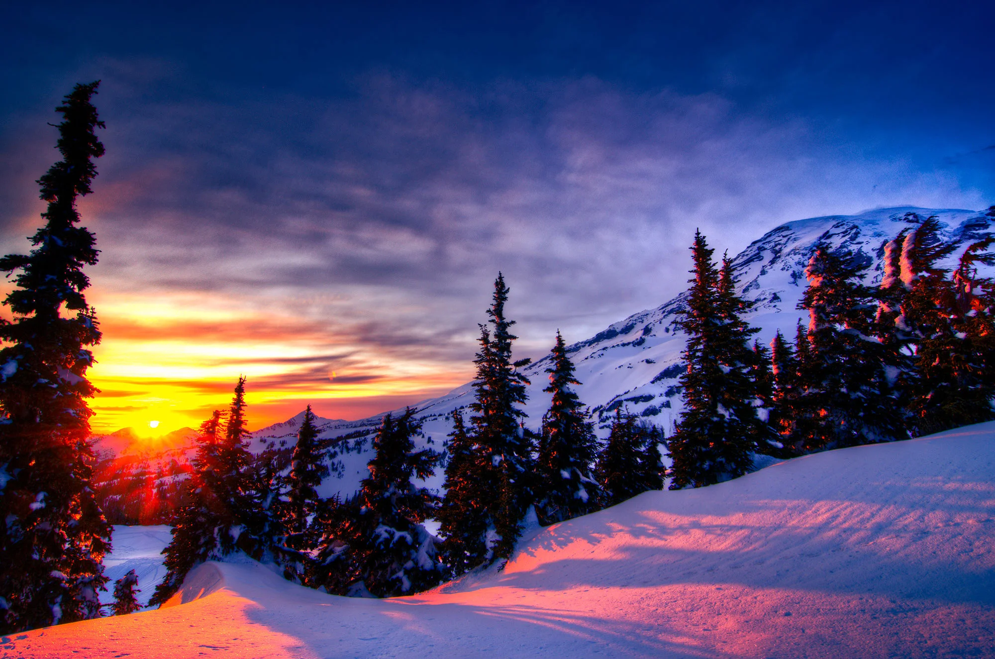 Winter Mountain Sunset