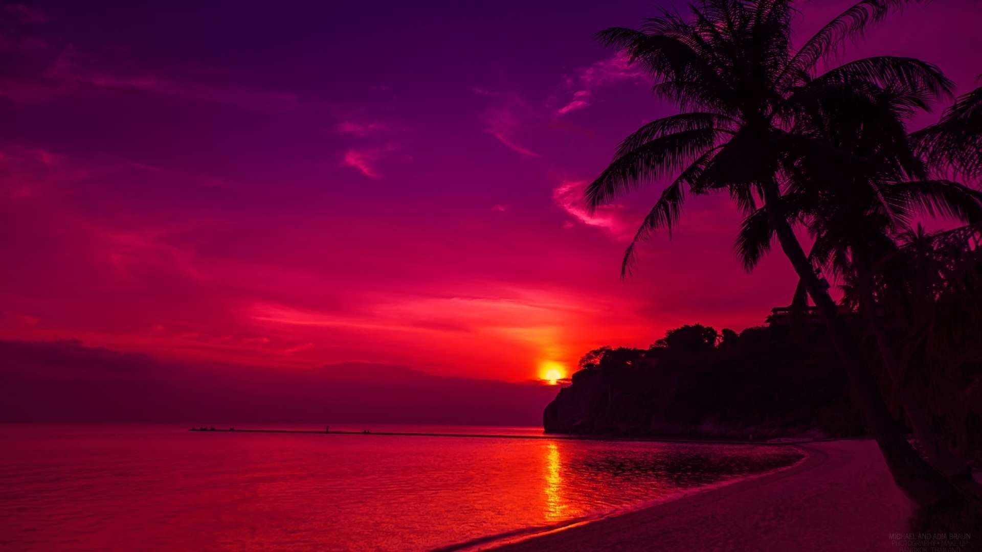 Wallpapers For > Hd Beach Sunset Wallpapers 1080p