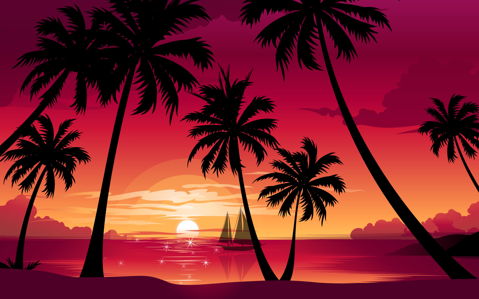 Sunset hd wallpapers palm trees sunset wallpapers palm trees sunset