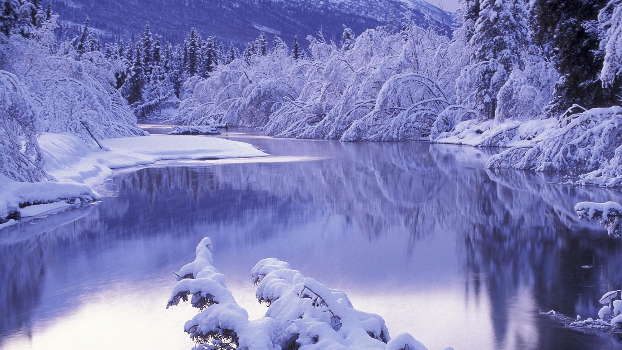 Preview wallpaper snow, white, winter, nature, scenery 2048×1152
