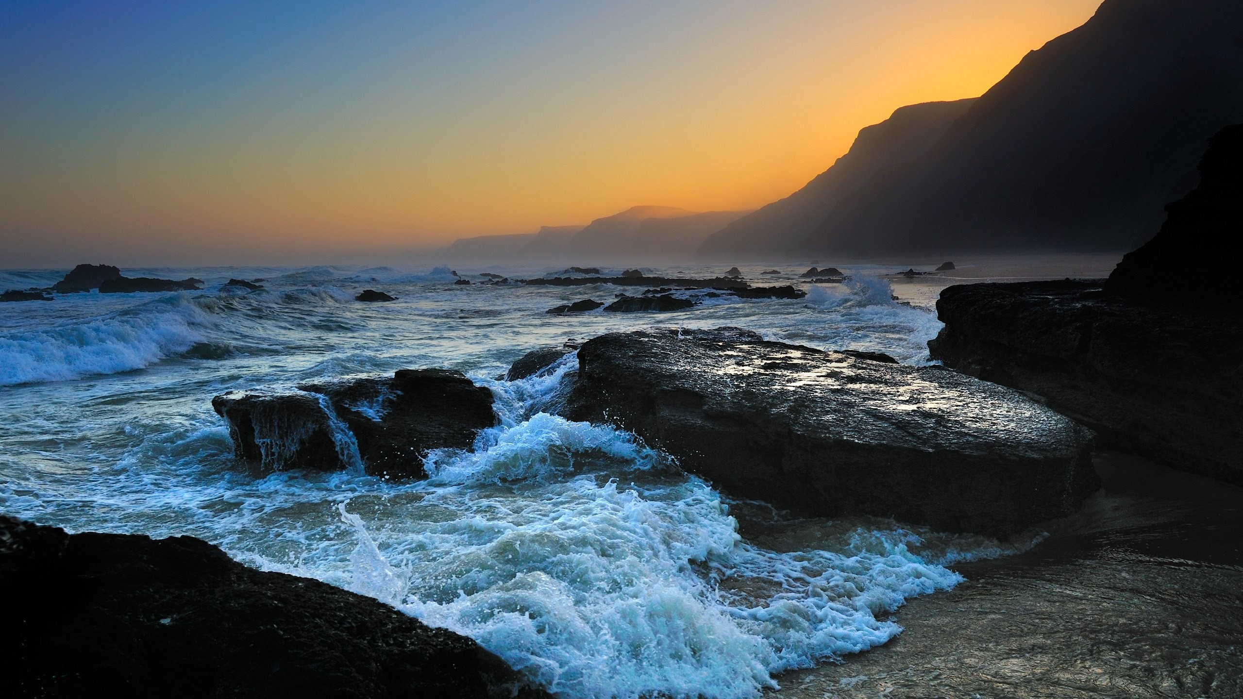 Stormy beach wallpaper