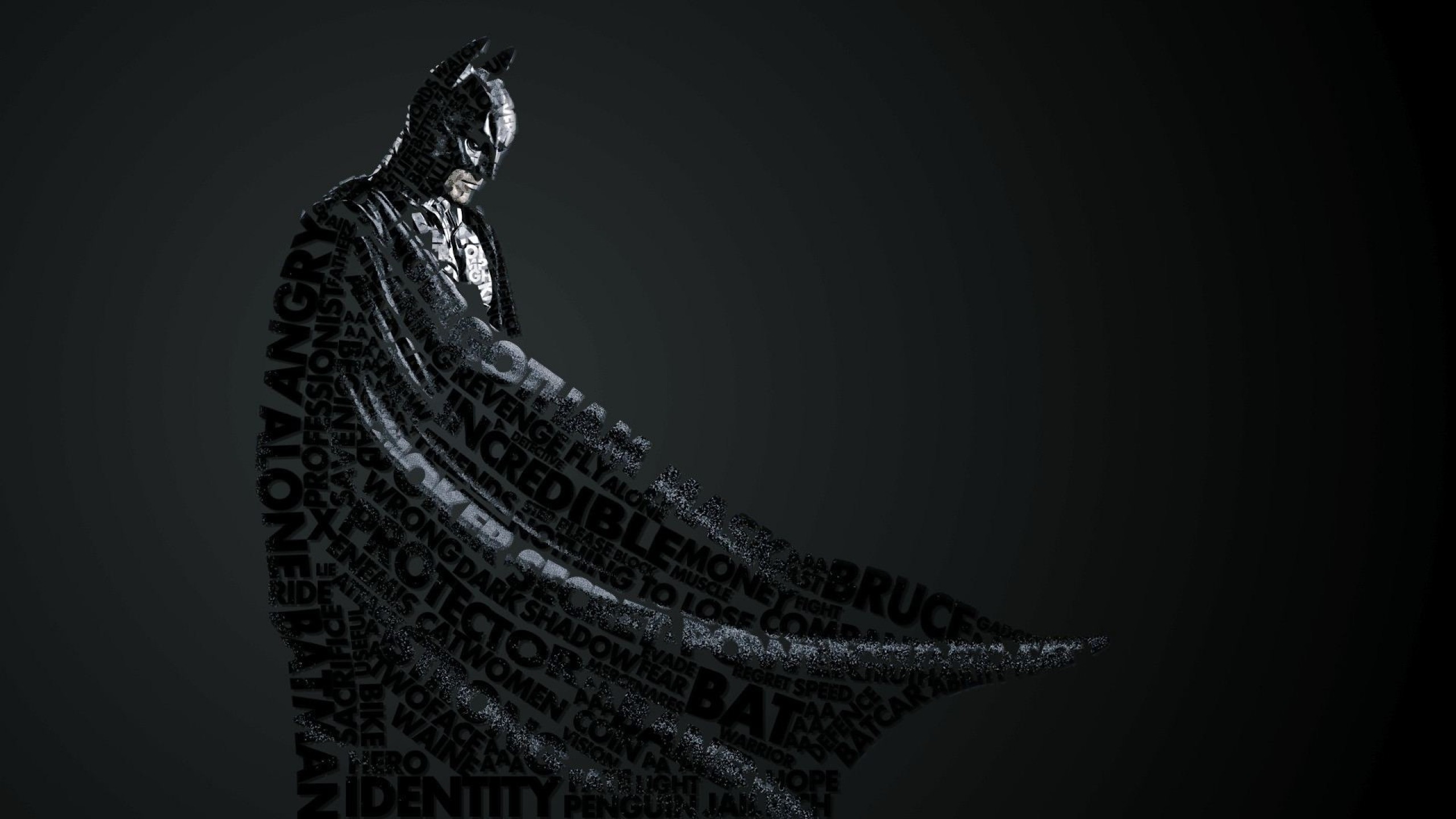 Preview wallpaper batman, style, lettering 2560×1440