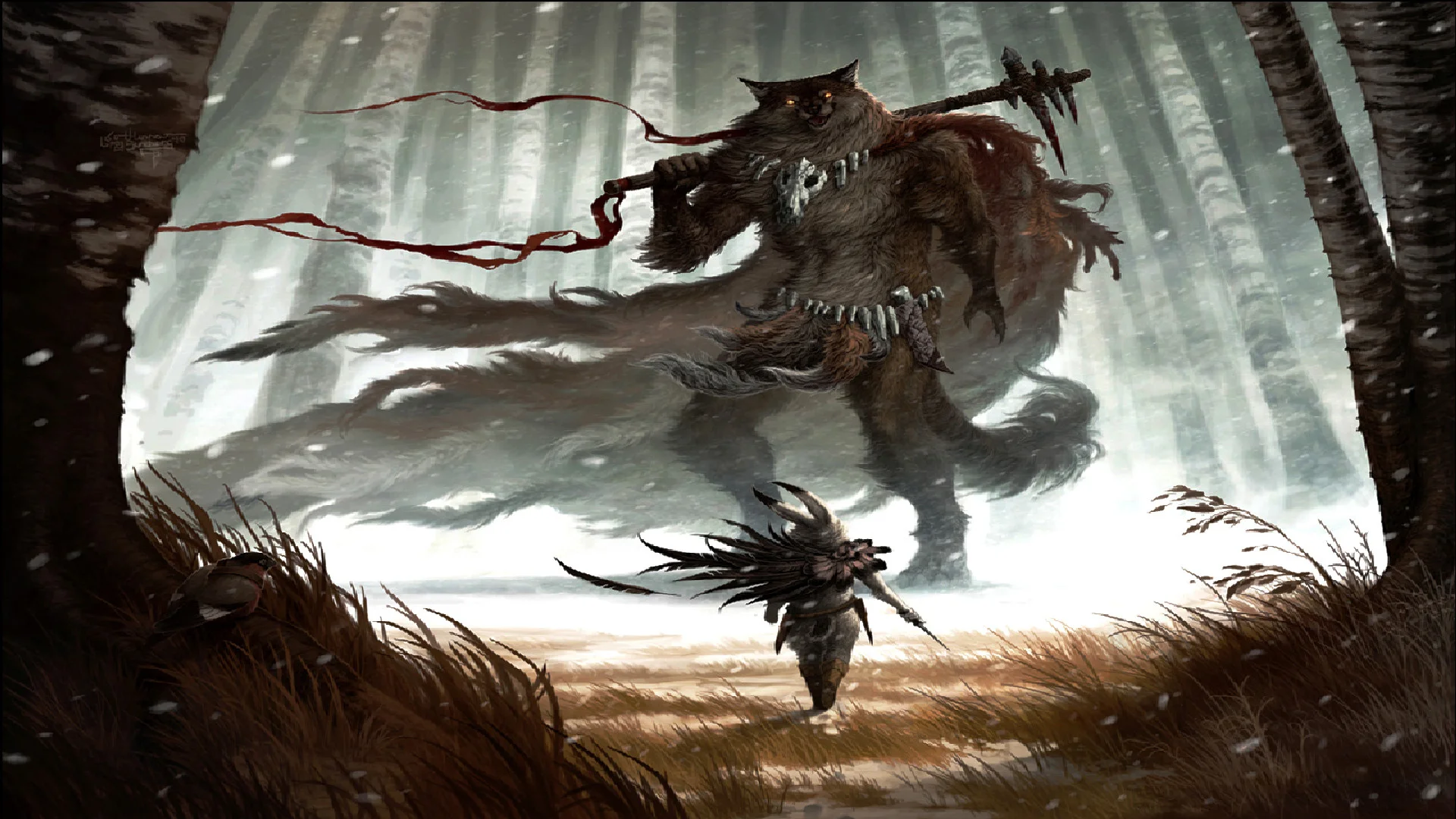 Fantasy – Warrior Fantasy Wolf Furry Wallpaper