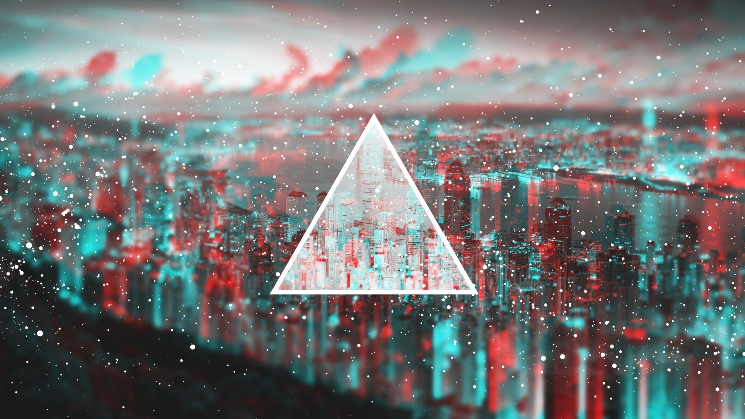 Wallpaper triangle, light, blurred