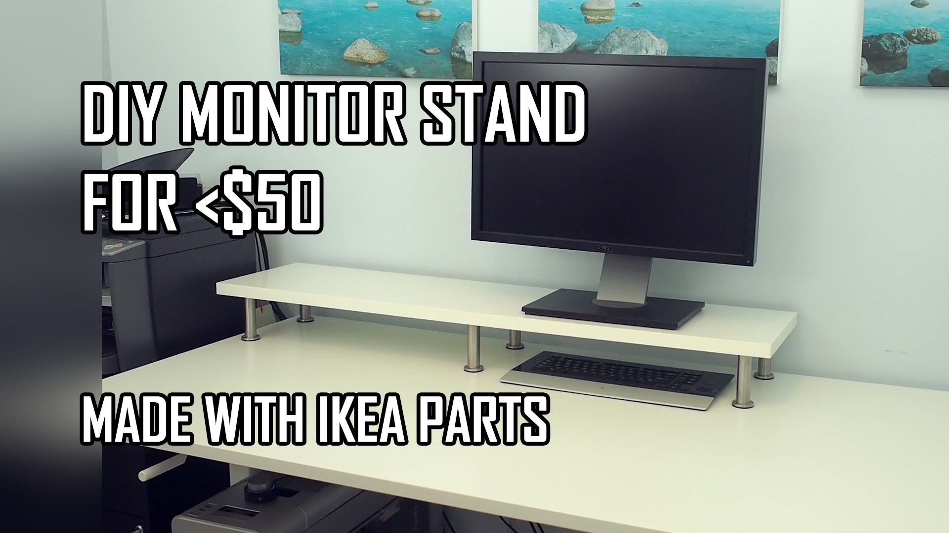 Diy monitor stand ikea computer desk hack with ekby jarpen shelf and capita legs youtube