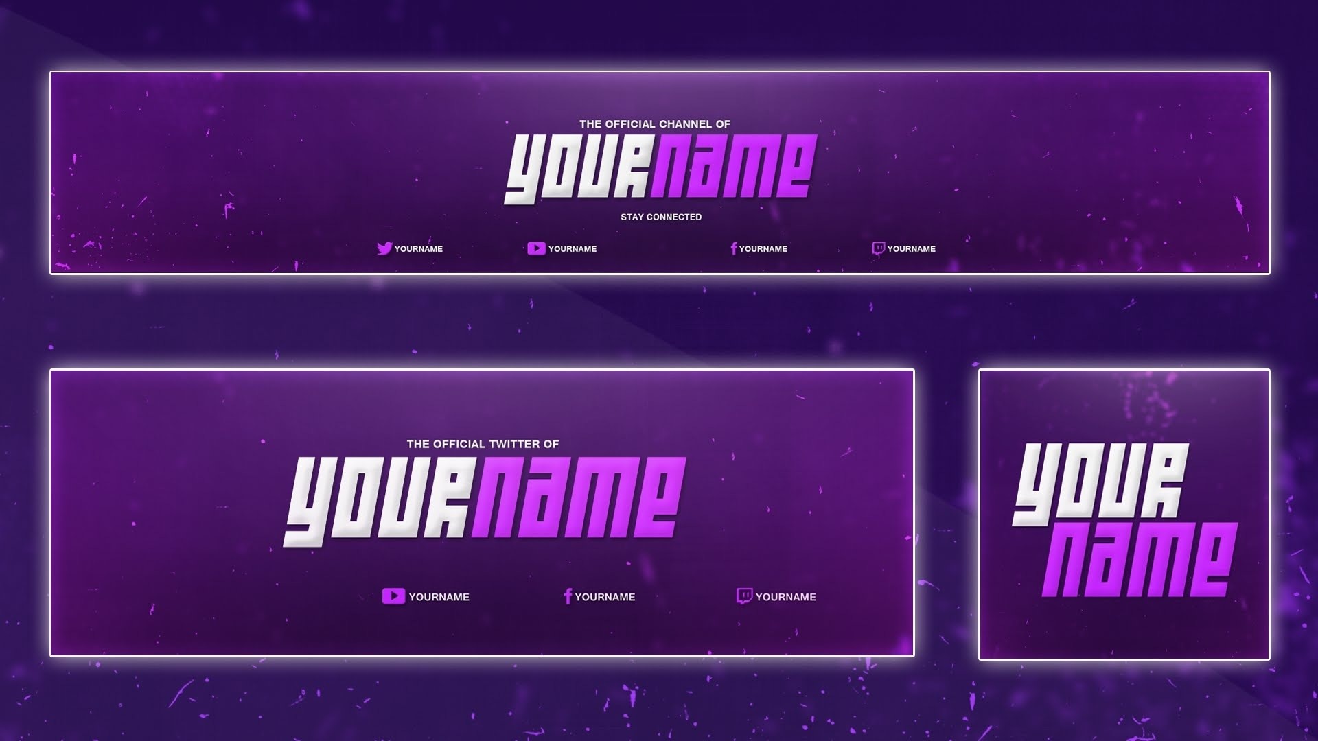 Cool Youtube Banner Template Banner, Twitter Header, Avatar Psd