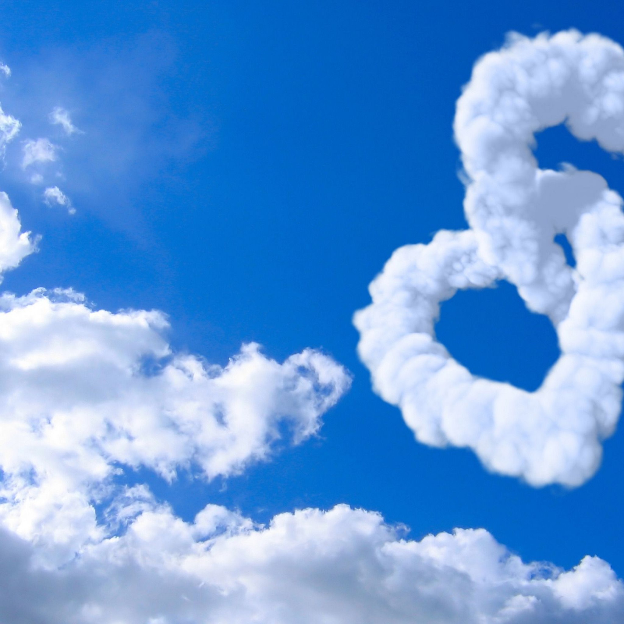Love Heart Clouds In Blue Sky Heart February S Wallpaper