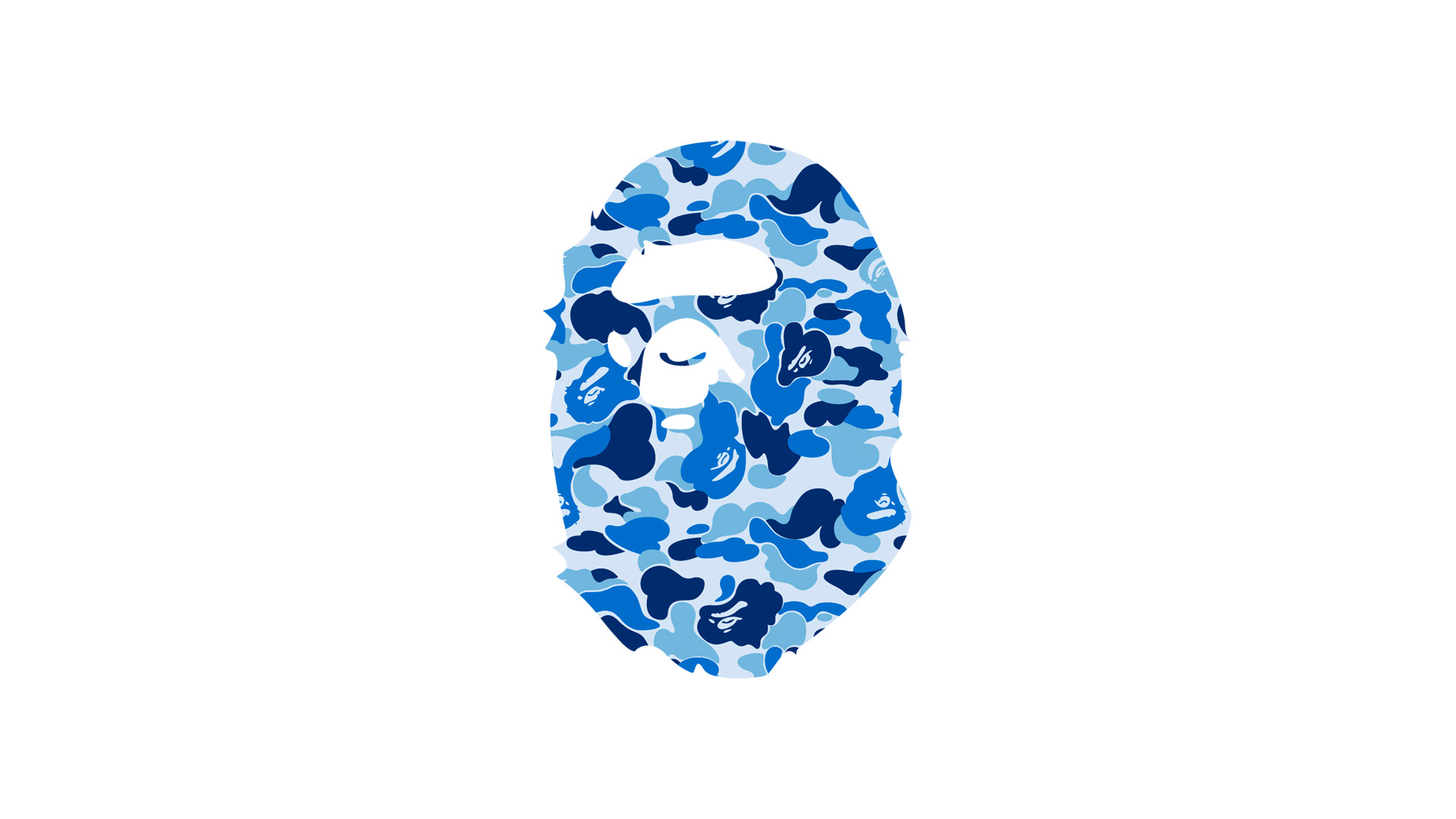 3/3 Bape Blue Camo Ape Head Wallpaper