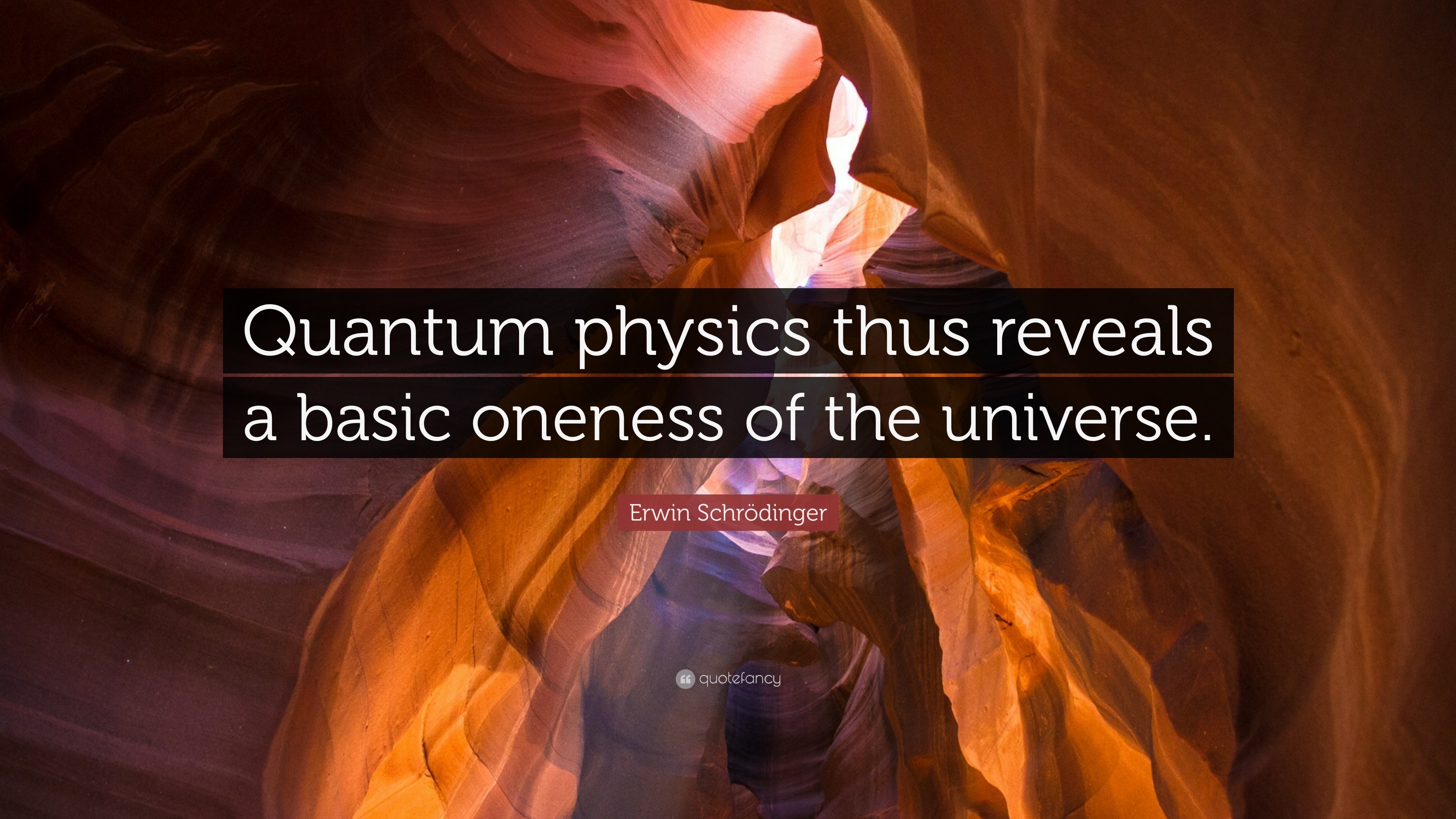 Erwin SchrÃ¶dinger Quote: “Quantum physics thus reveals a basic oneness of  the universe.