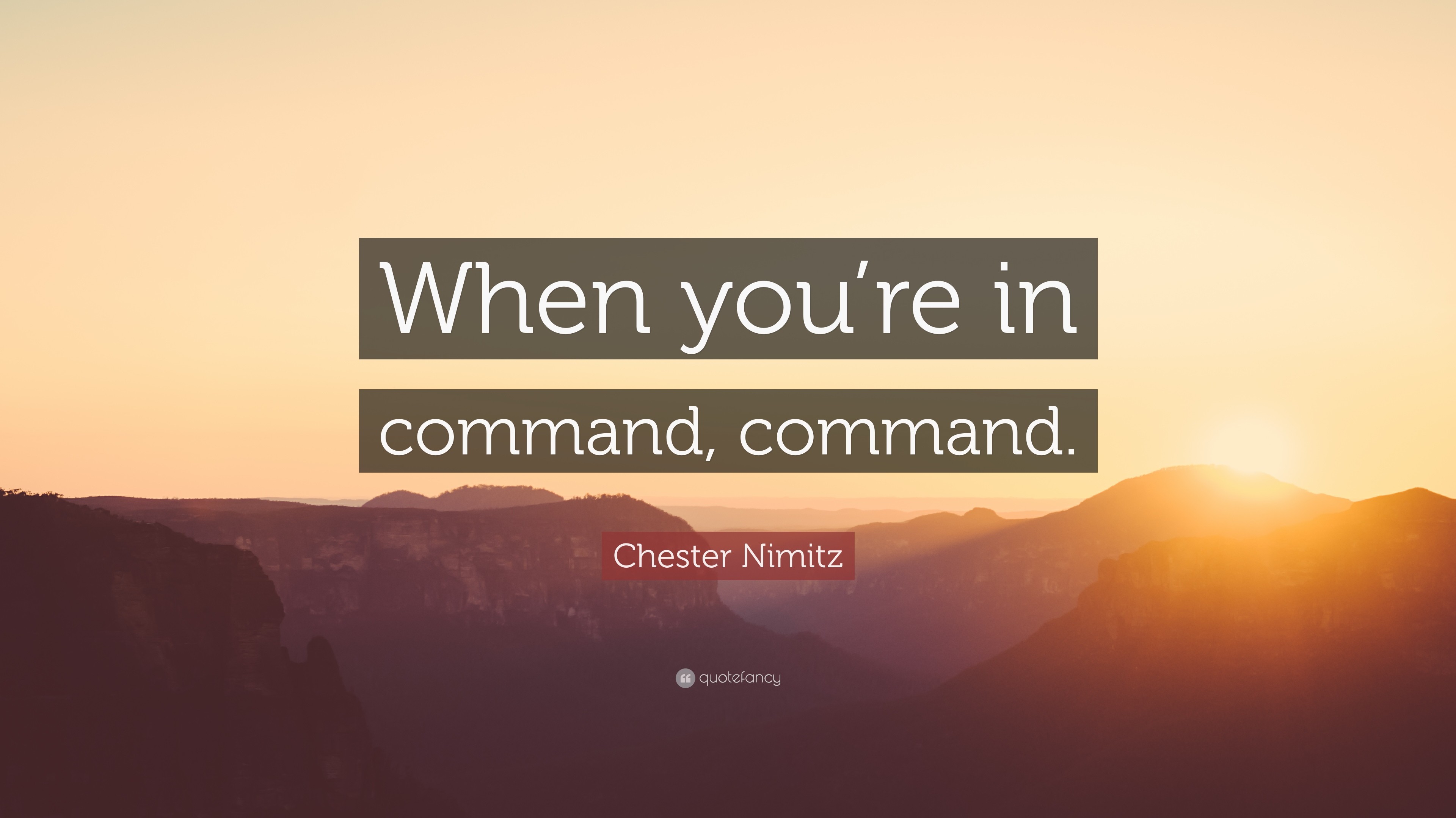 Chester Nimitz Quote When youre in command, command