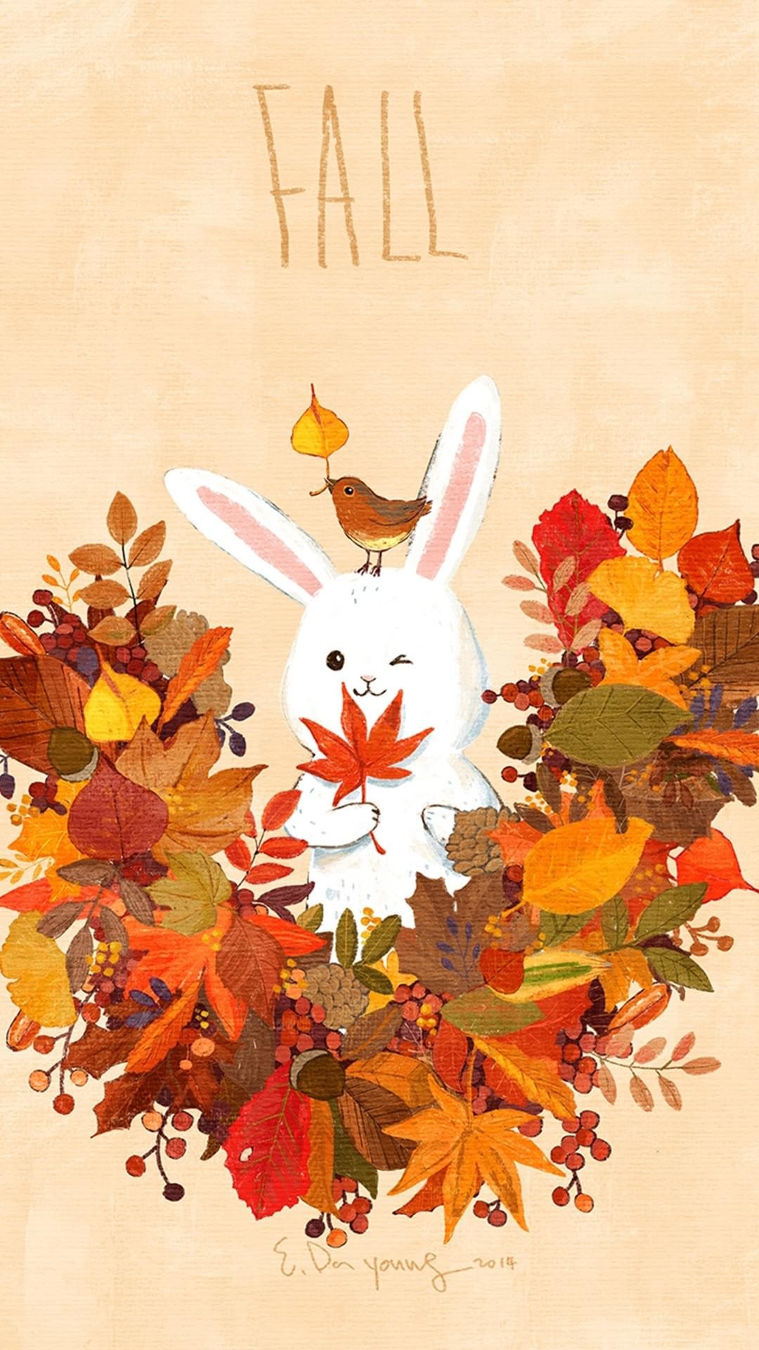 Lovely Rabbit – Tap to see more of the top colorful Autumn wallpapers!