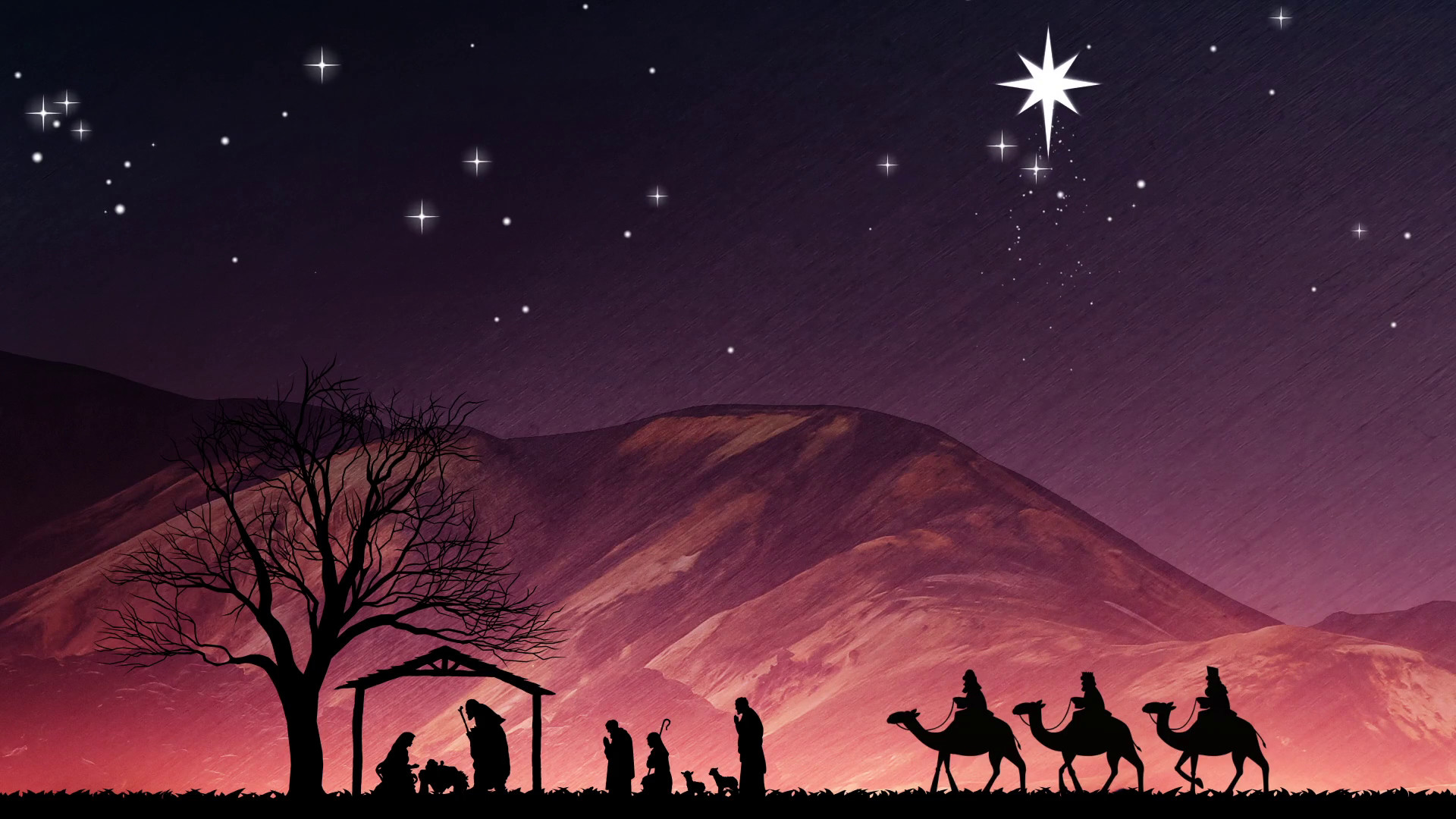 Christmas Nativity Scene. Shepherds Wise Me And Large Bethlehem Star Motion  Background – VideoBlocks