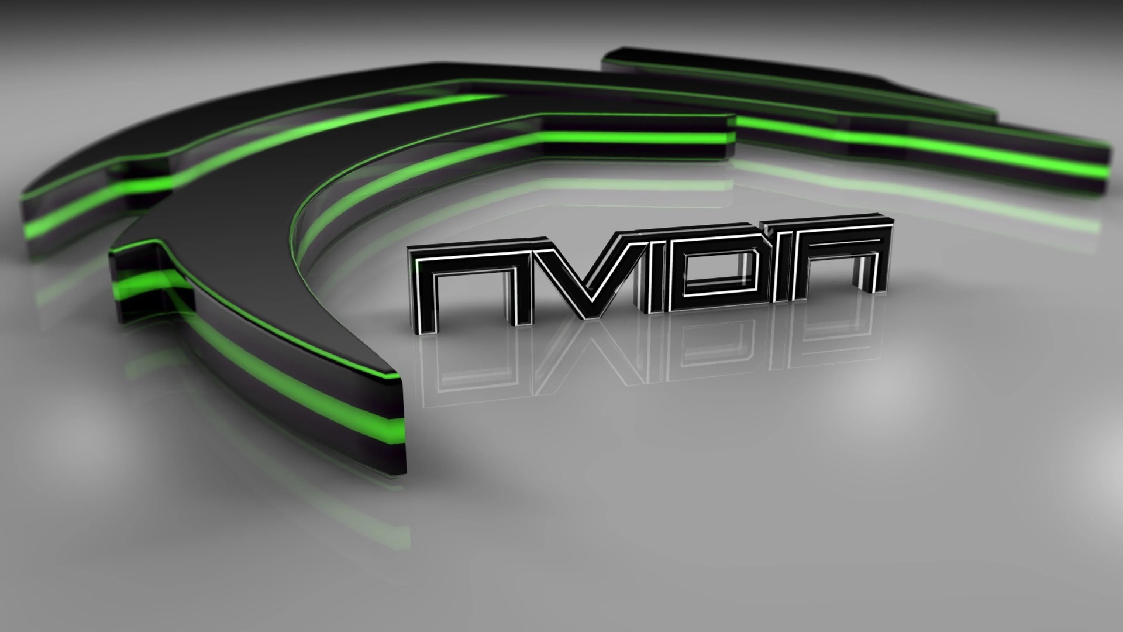 Preview wallpaper nvidia, green, firm, black, gray 3840×2160