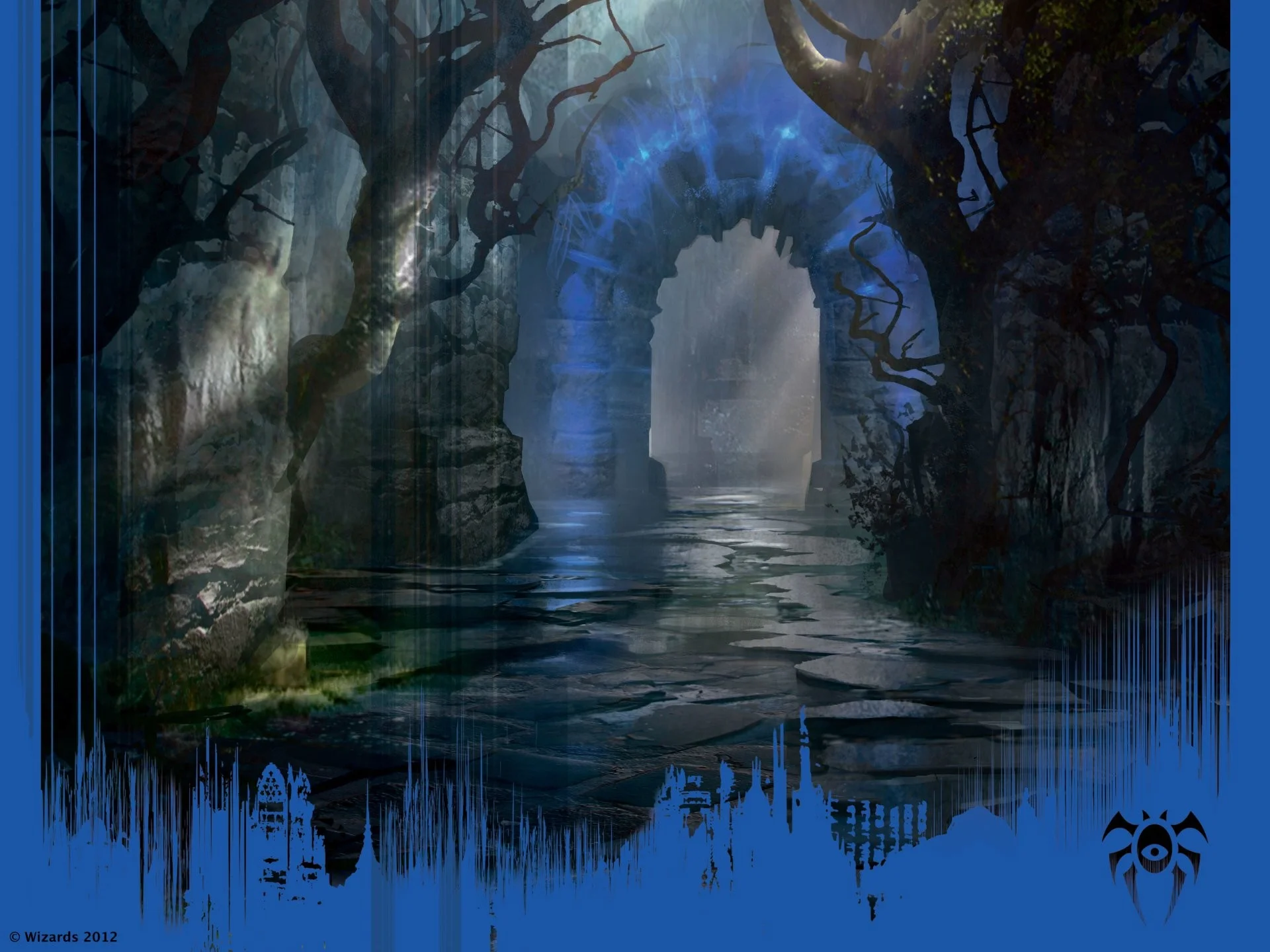 Fantasy Landscape Magic The Gathering Dimir Guildgate Wallpaper