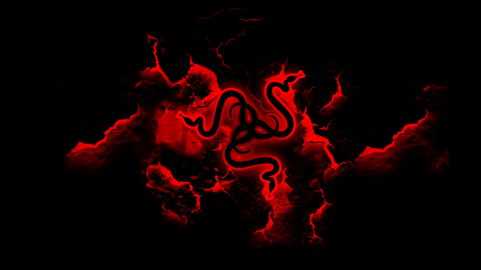 Razer red logo black background