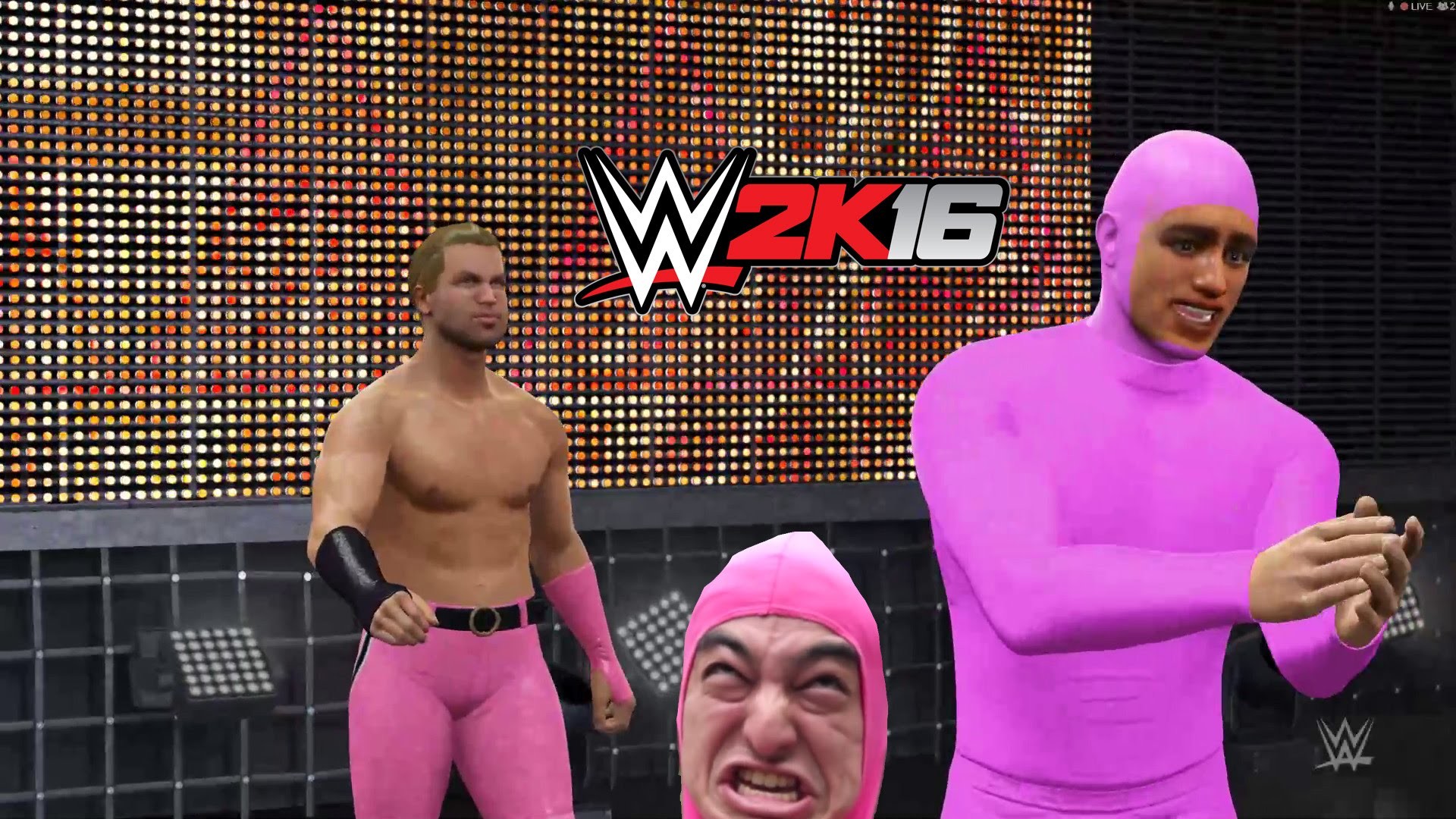 PINK GUY GETS ATTACKED WWE 2k16