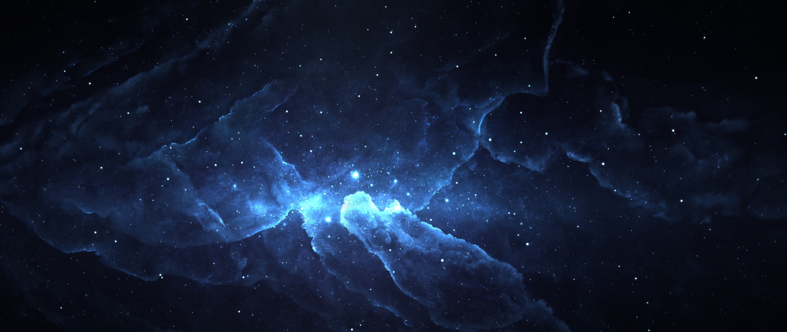 Preview wallpaper space, atlantis, nebula, star 2560×1080