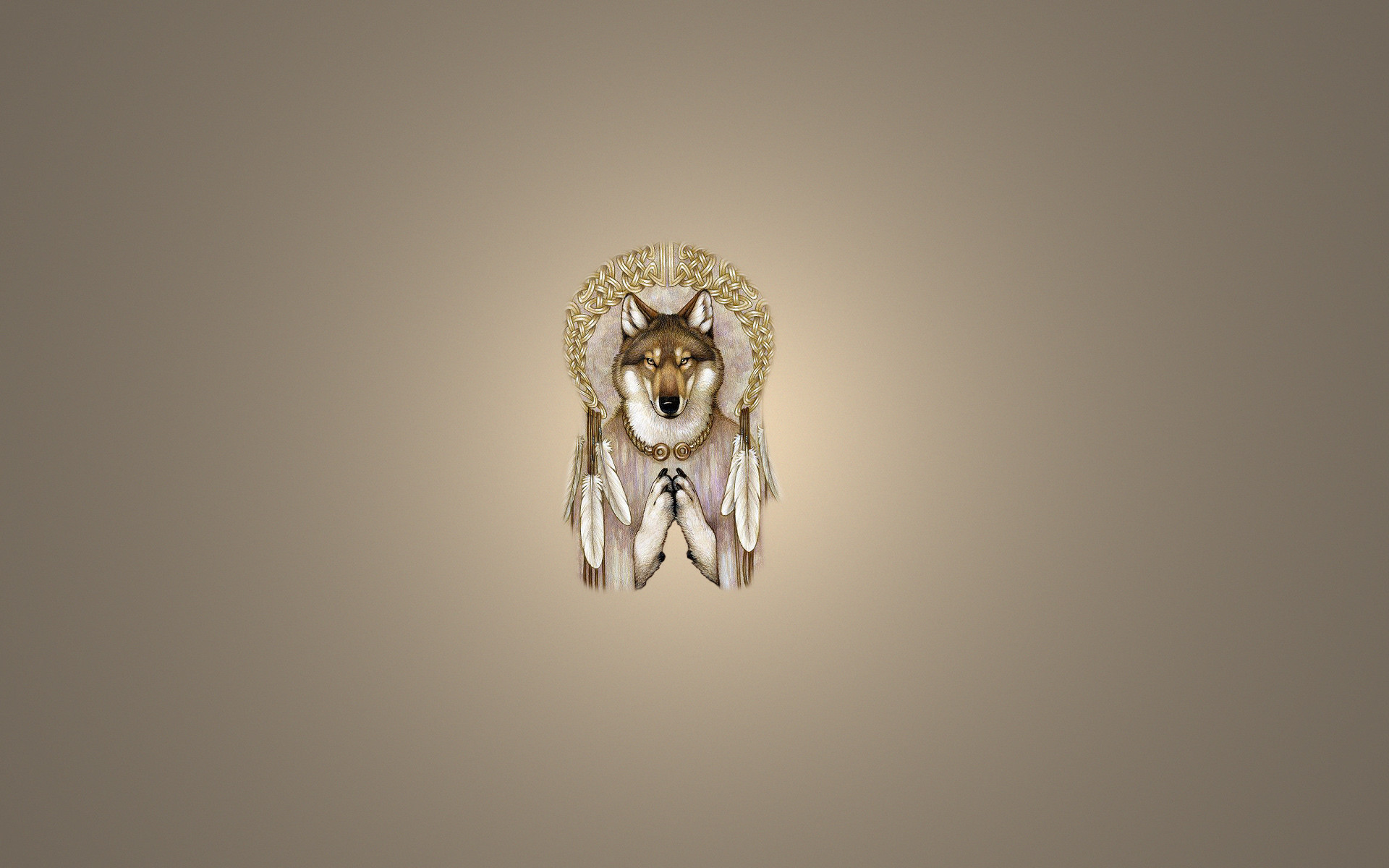 Wallpaper dreamcatcher, dreamcatcher, wolf, wolf, light background