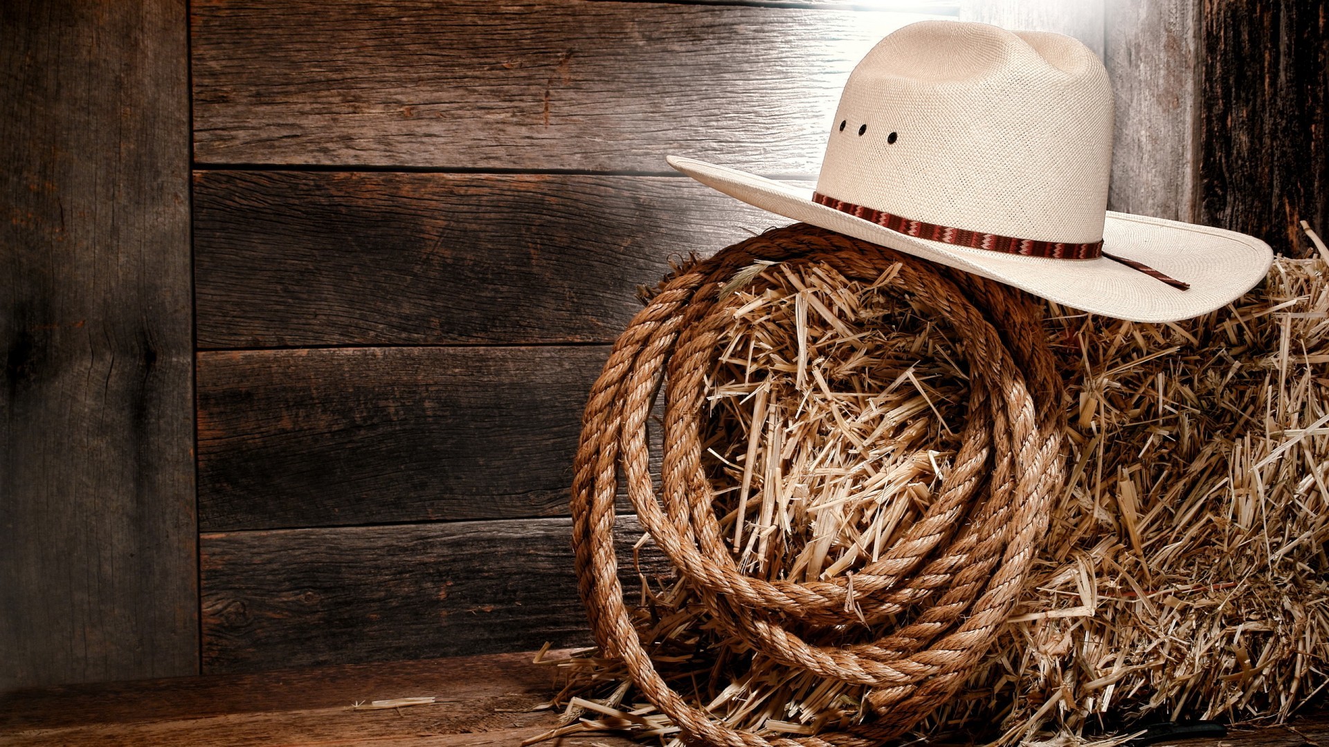 Wallpaper hay, rope, hat, Cowboy hat