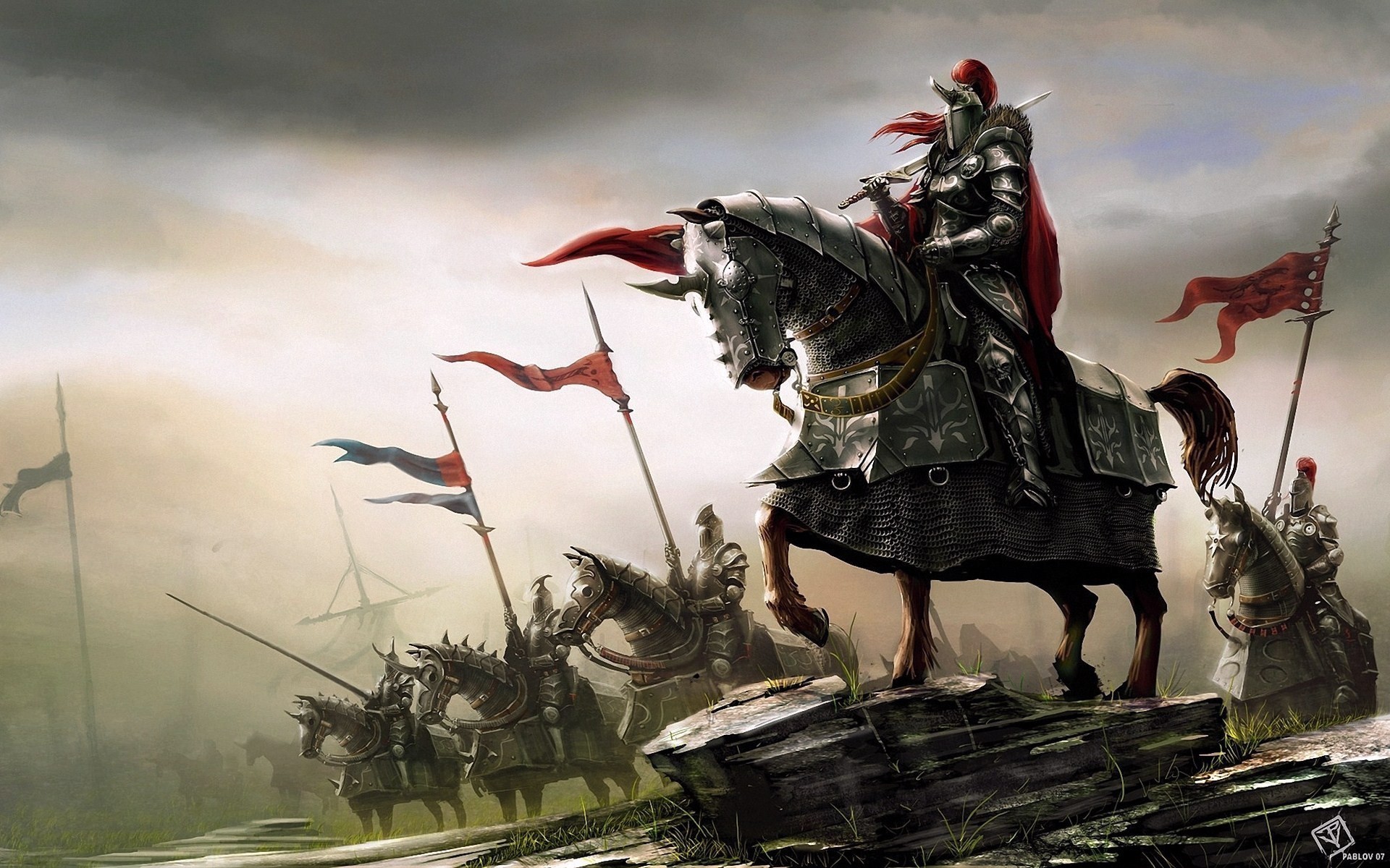 Fantasy – Knight – Horse – Battle Wallpaper