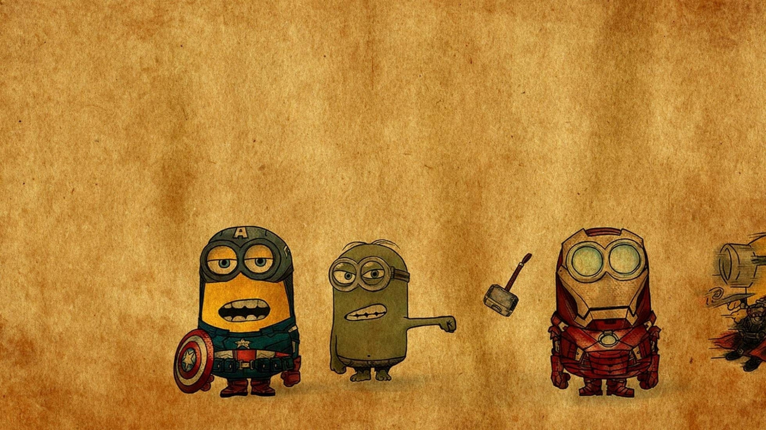 Iron Man Thor funny hammer Despicable Me angry minions crossovers punch  singing Avengers punching Hulk wallpaper